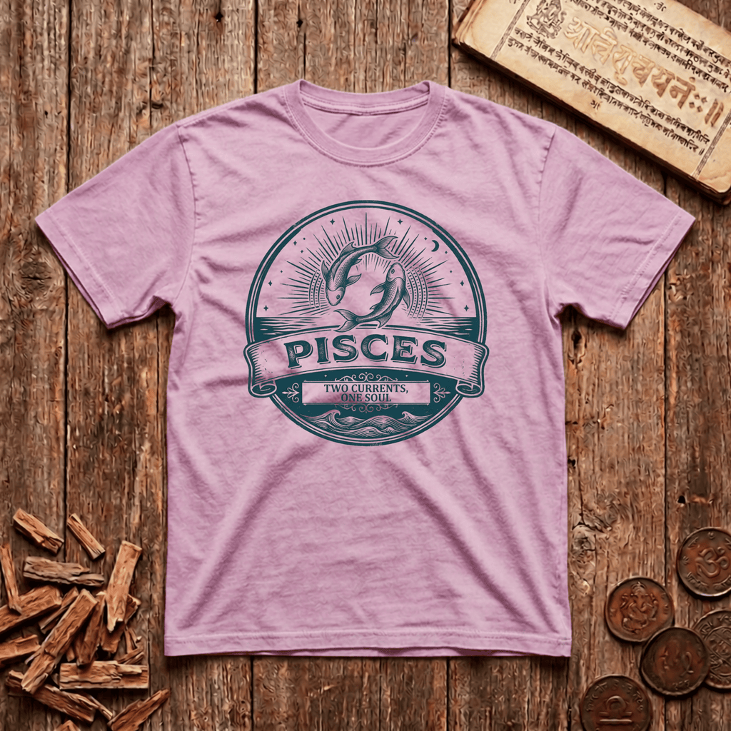 Pisces — The Twin Fish - Retro Emblem - T-Shirt
