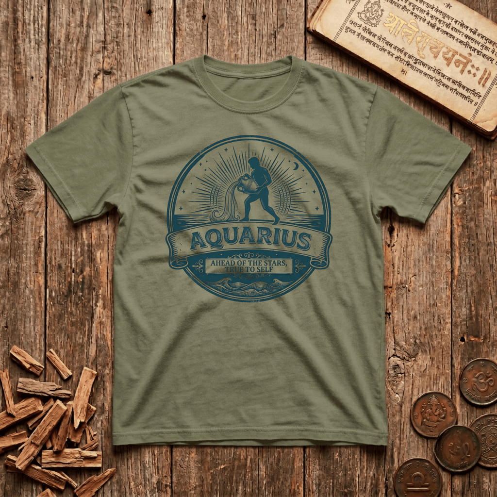 Aquarius — The Water Bearer - Retro Emblem - T-Shirt