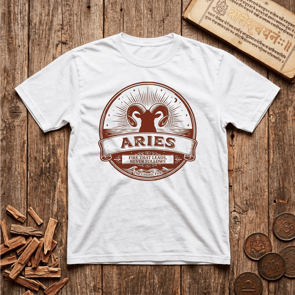 Aries — The Ram - Fire That Leads - Retro Emblem - T-Shirt