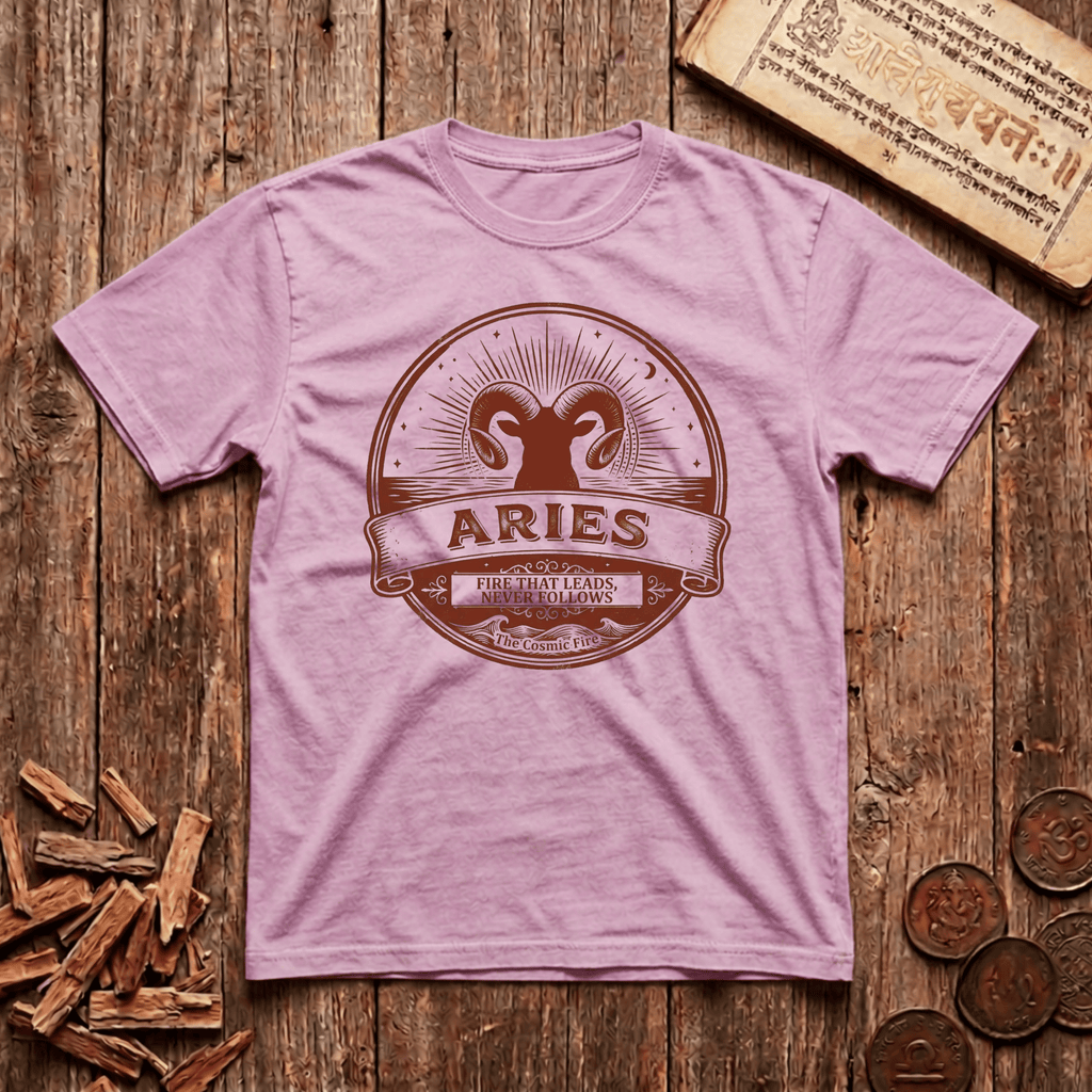 Aries — The Ram - Fire That Leads - Retro Emblem - T-Shirt