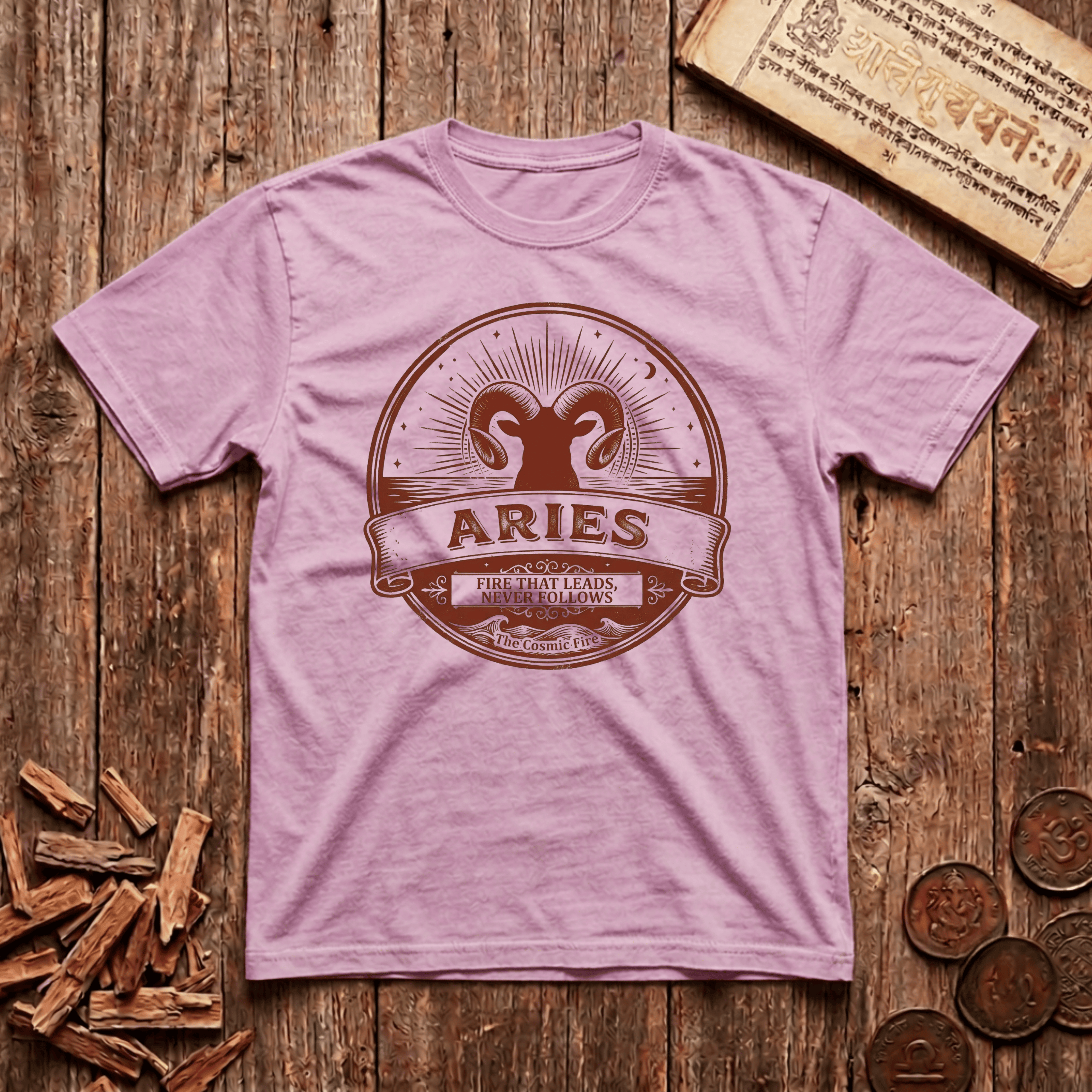 Aries — The Ram - Fire That Leads - Retro Emblem - T-Shirt