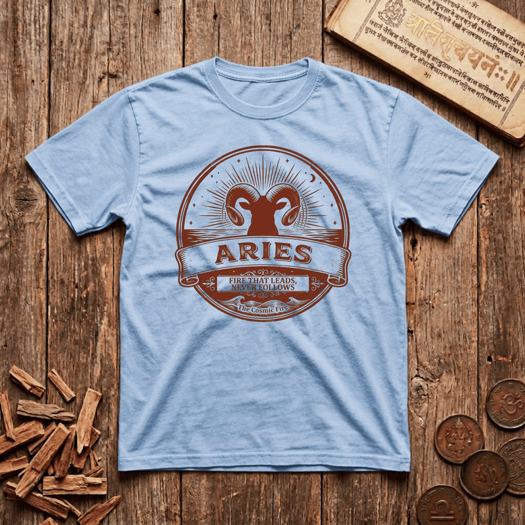 Aries — The Ram - Fire That Leads - Retro Emblem - T-Shirt