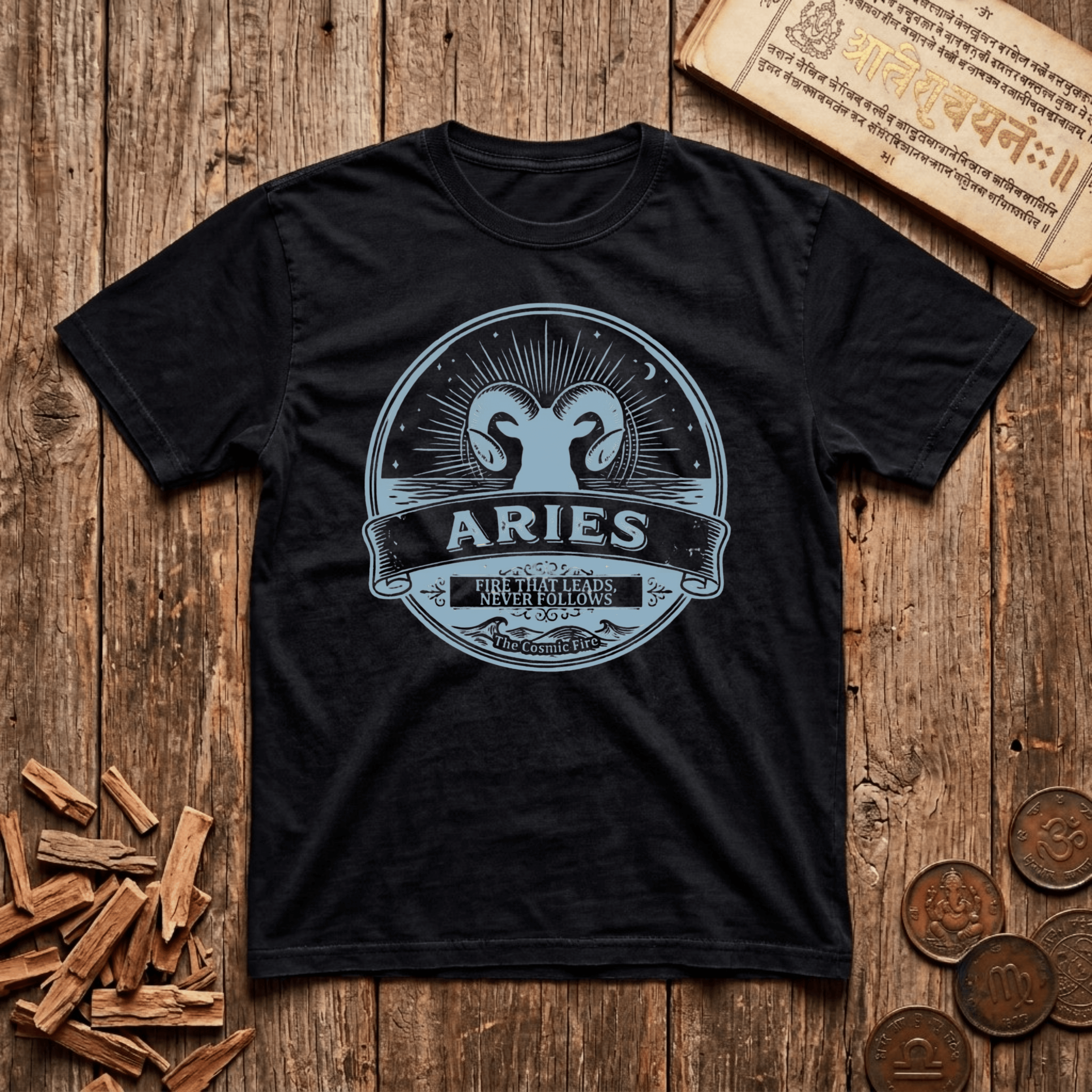 Aries — The Ram - Fire That Leads - Retro Emblem - T-Shirt