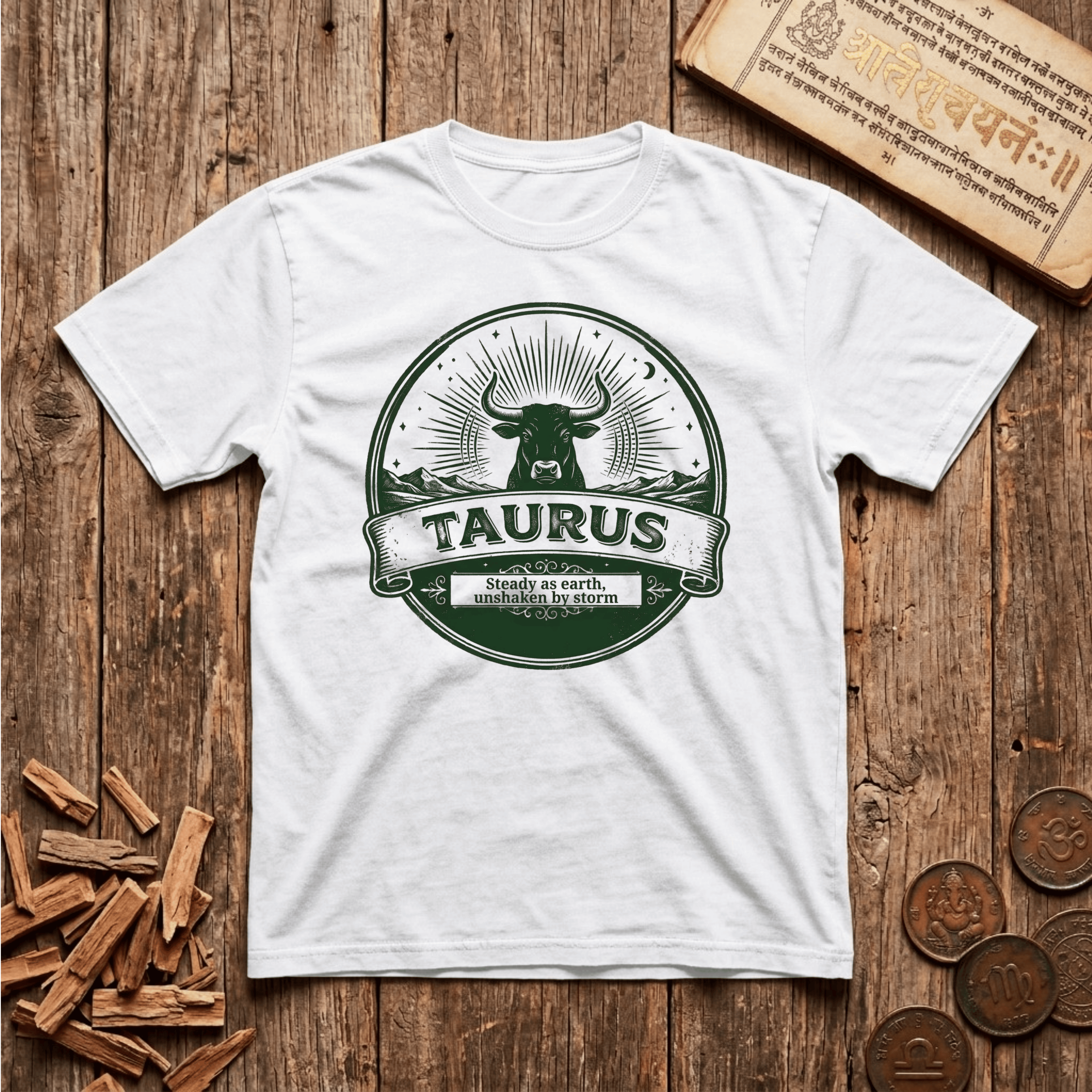 Taurus — The Bull - Steady As The Earth - Retro Emblem - T-Shirt