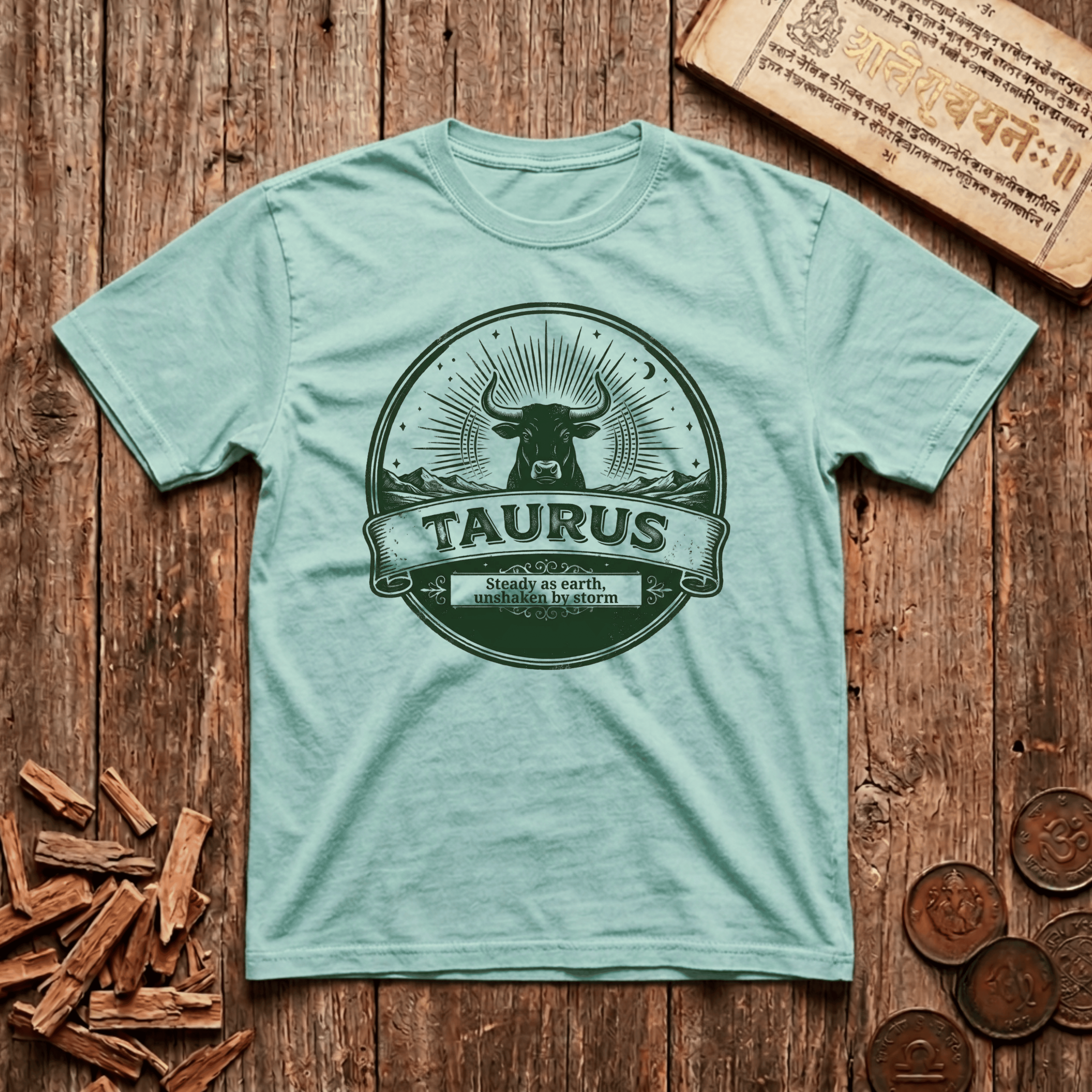 Taurus — The Bull - Steady As The Earth - Retro Emblem - T-Shirt
