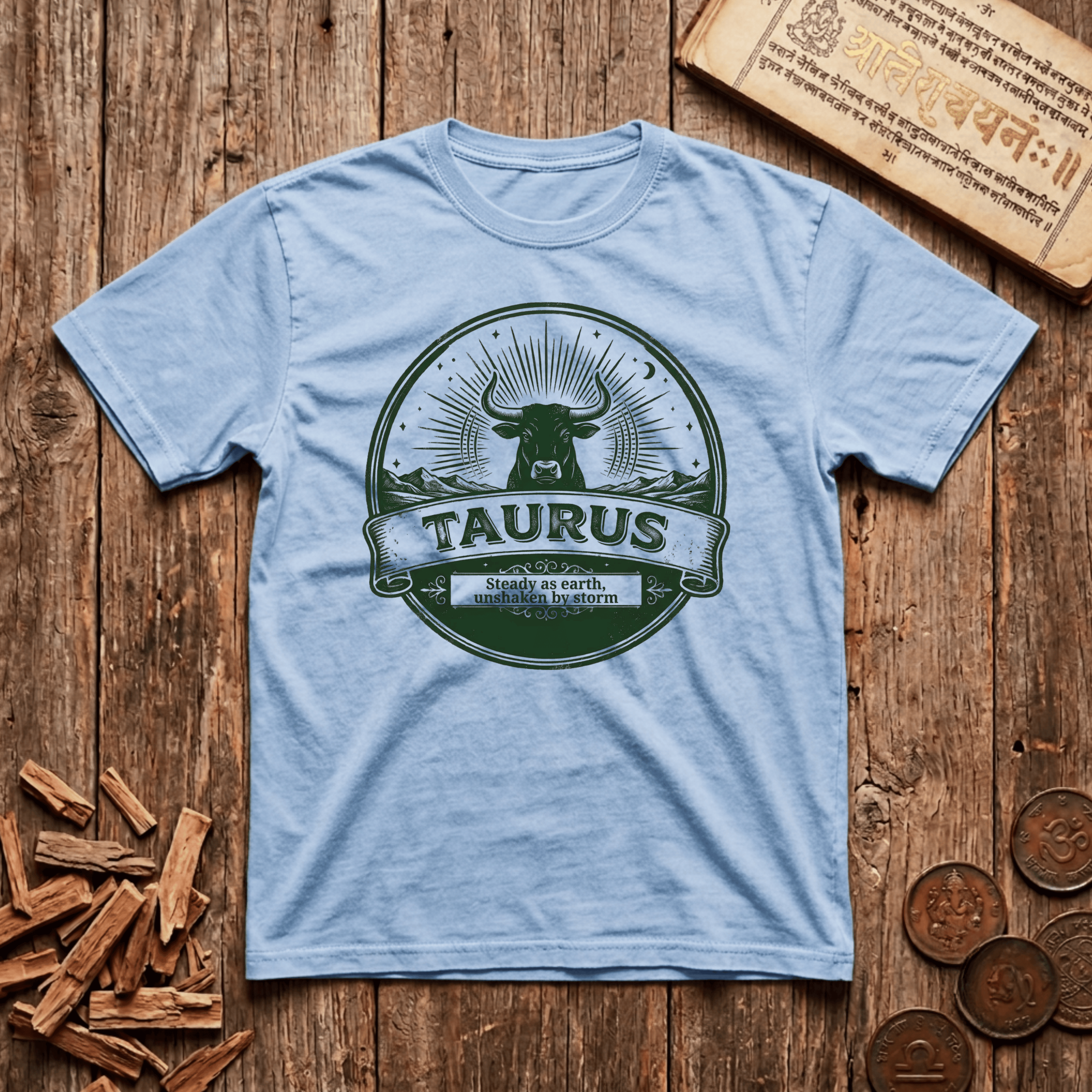 Taurus — The Bull - Steady As The Earth - Retro Emblem - T-Shirt