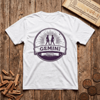 Gemini — The Twins - Two Minds, One Restless Spirit - Retro Emblem - T-Shirt