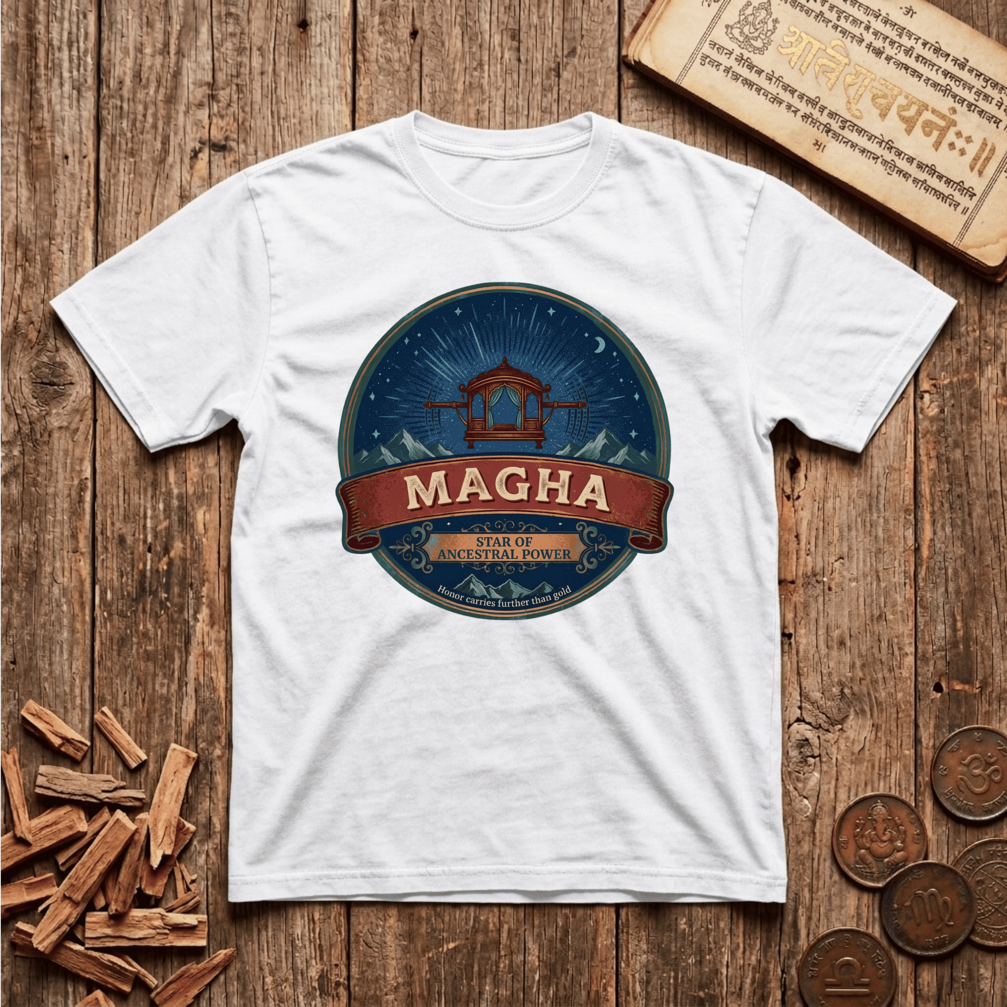 Magha - Star of Ancestral Power - Retro Emblem - T-Shirt