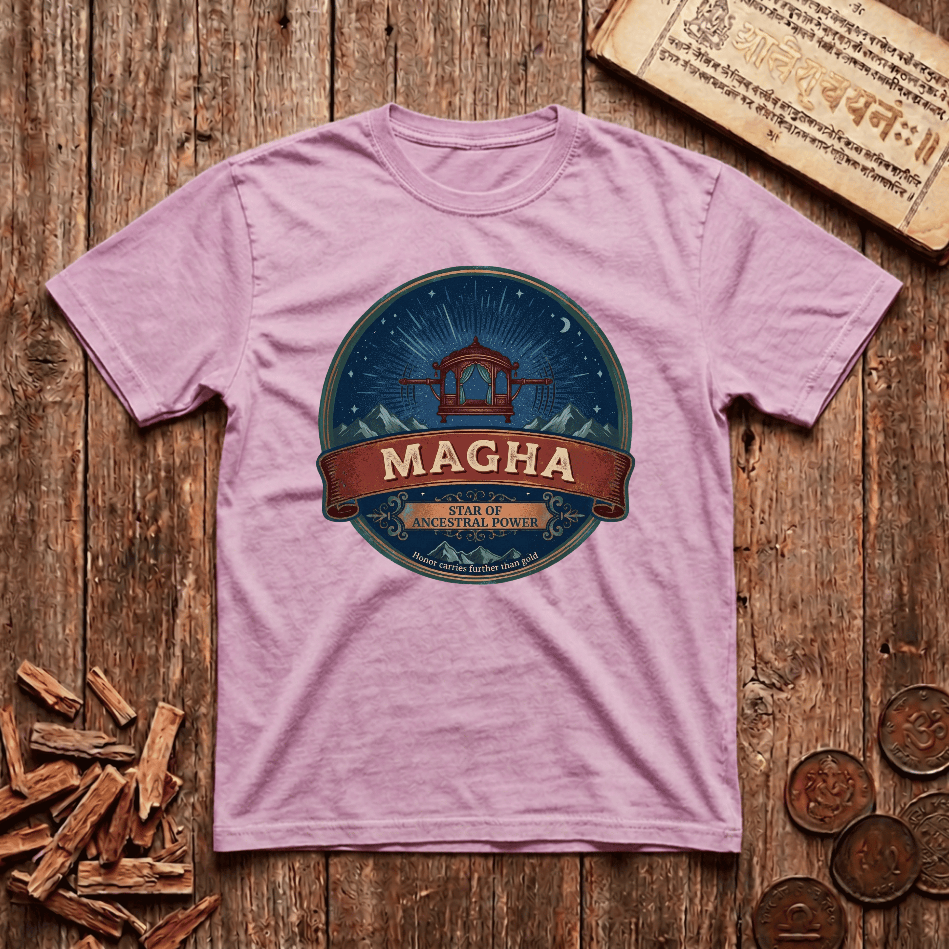 Magha - Star of Ancestral Power - Retro Emblem - T-Shirt