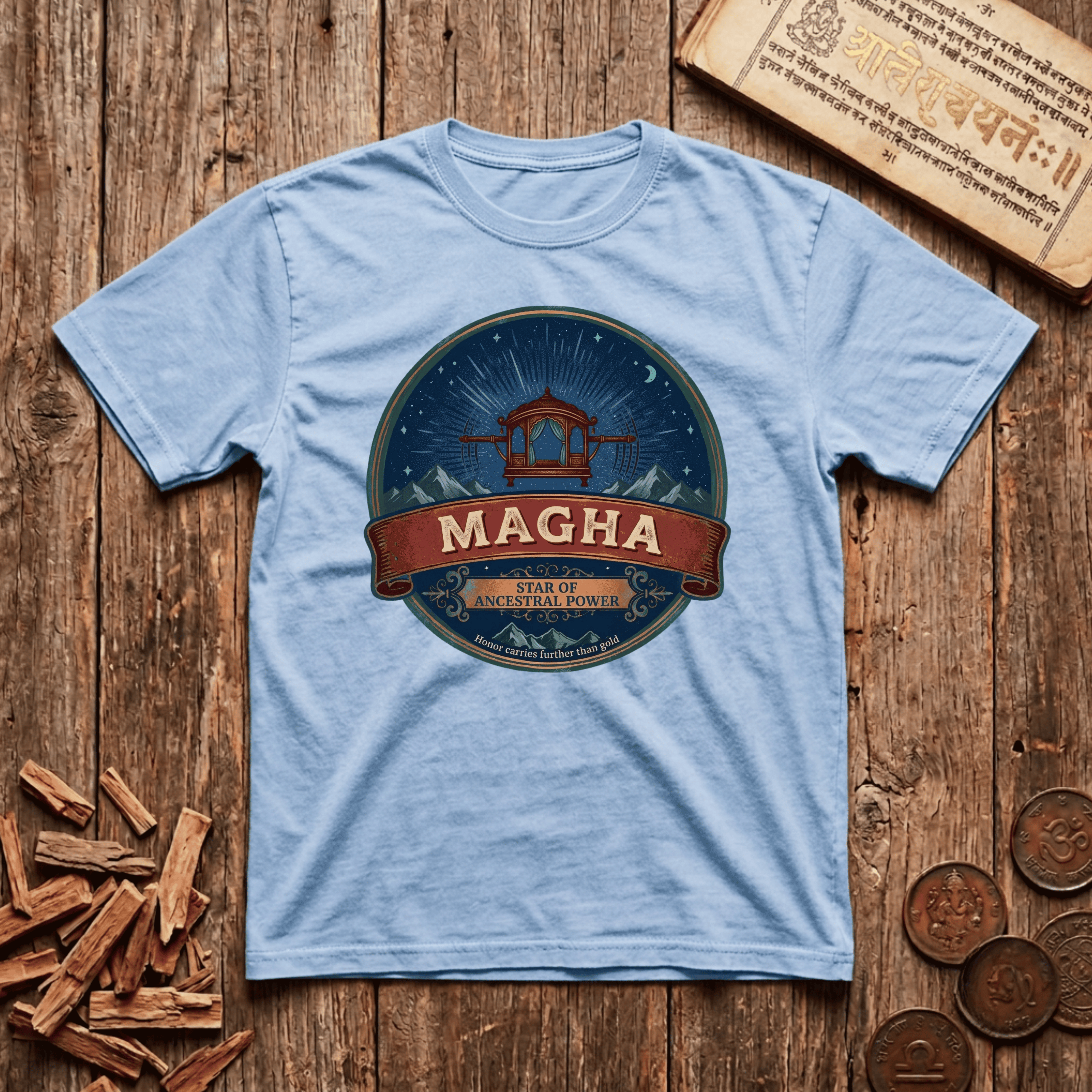 Magha - Star of Ancestral Power - Retro Emblem - T-Shirt