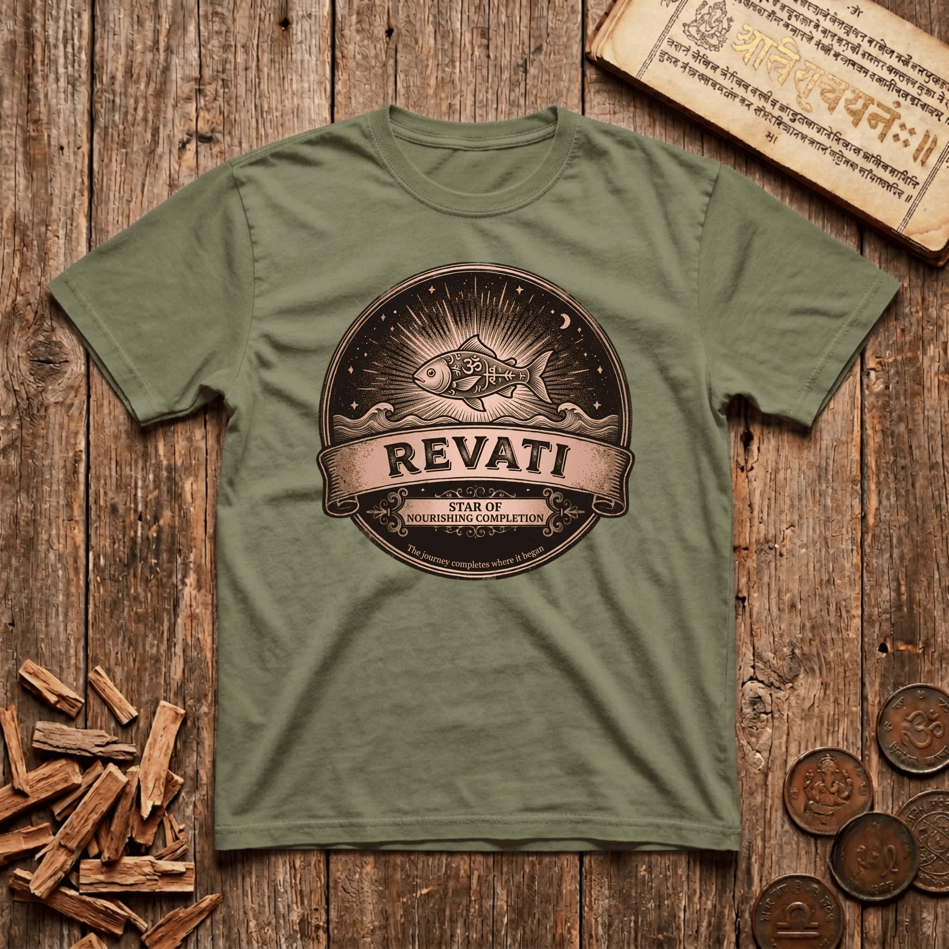 Revati - Nourishing Completion - Retro Emblem - T-Shirt