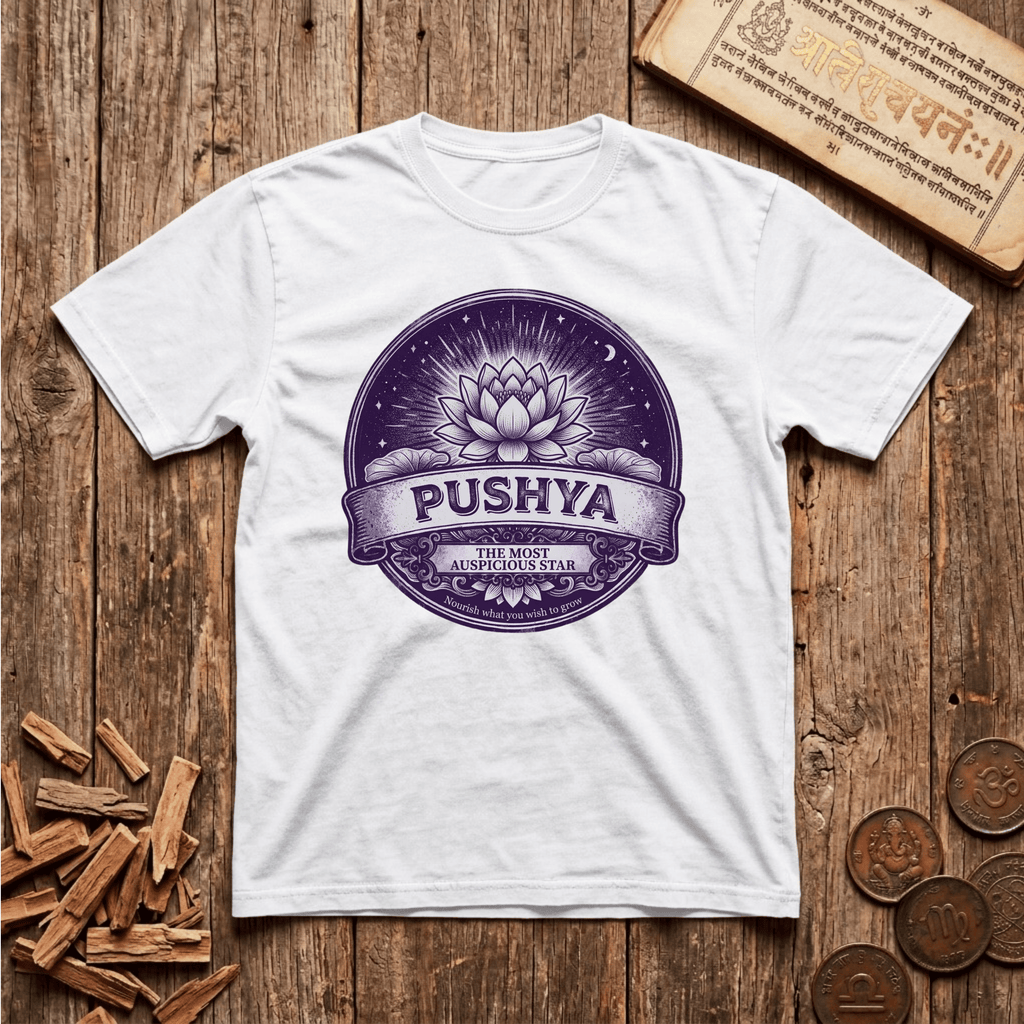 Pushya - Most Auspicious Star - Retro Emblem - T-Shirt