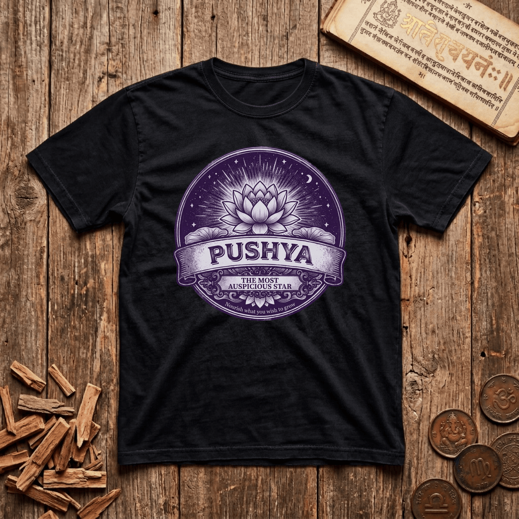 Pushya - Most Auspicious Star - Retro Emblem - T-Shirt