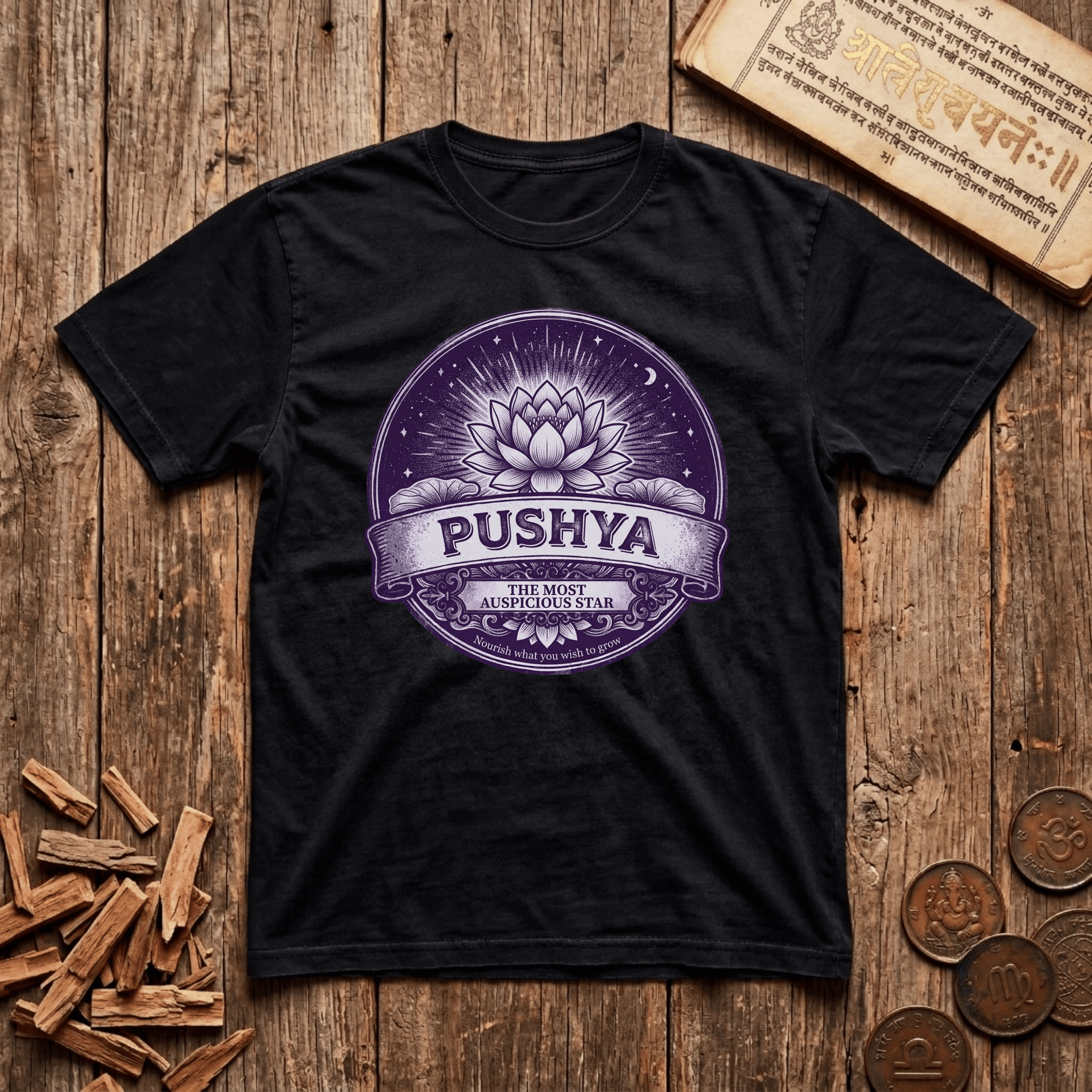 Pushya - Most Auspicious Star - Retro Emblem - T-Shirt