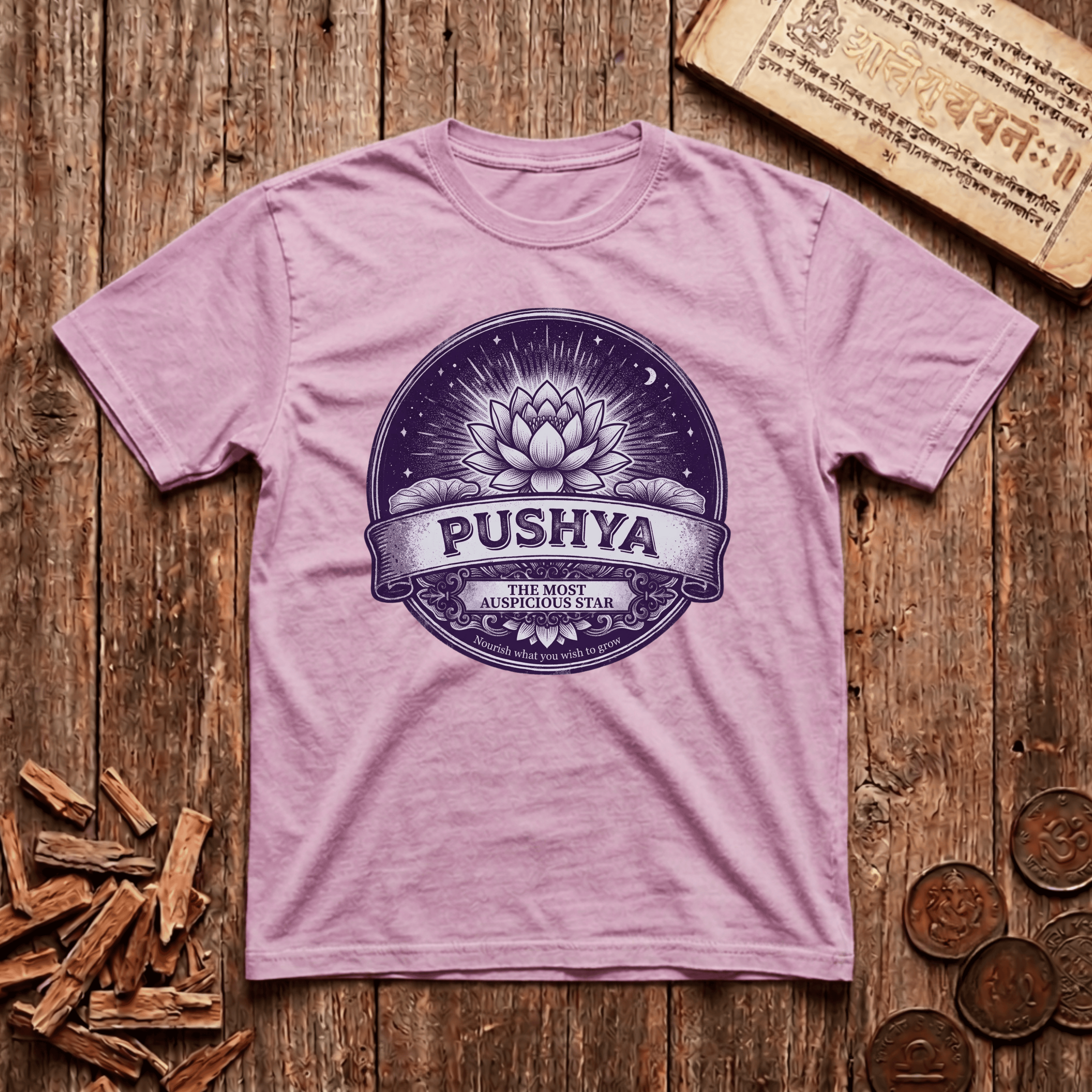 Pushya - Most Auspicious Star - Retro Emblem - T-Shirt