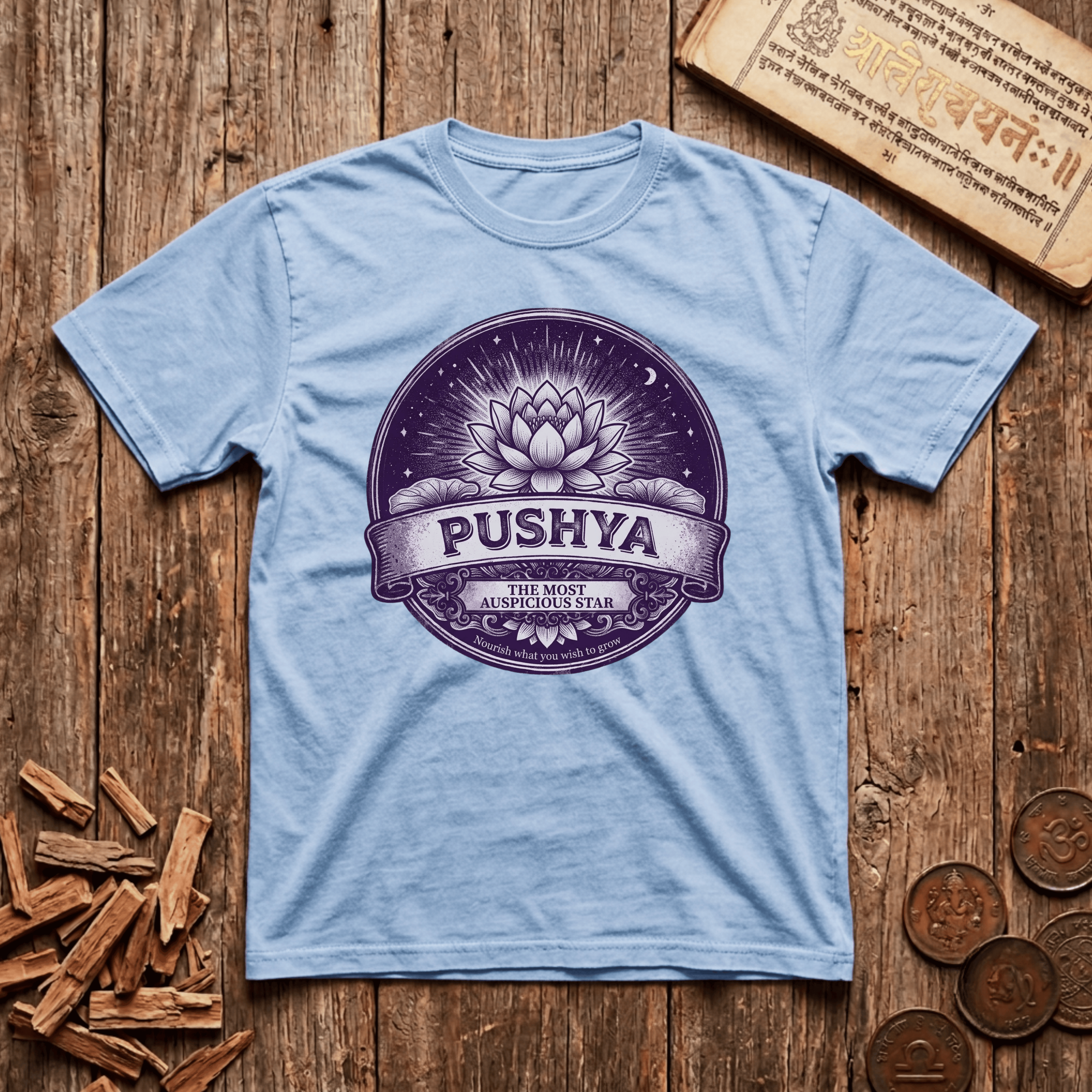 Pushya - Most Auspicious Star - Retro Emblem - T-Shirt