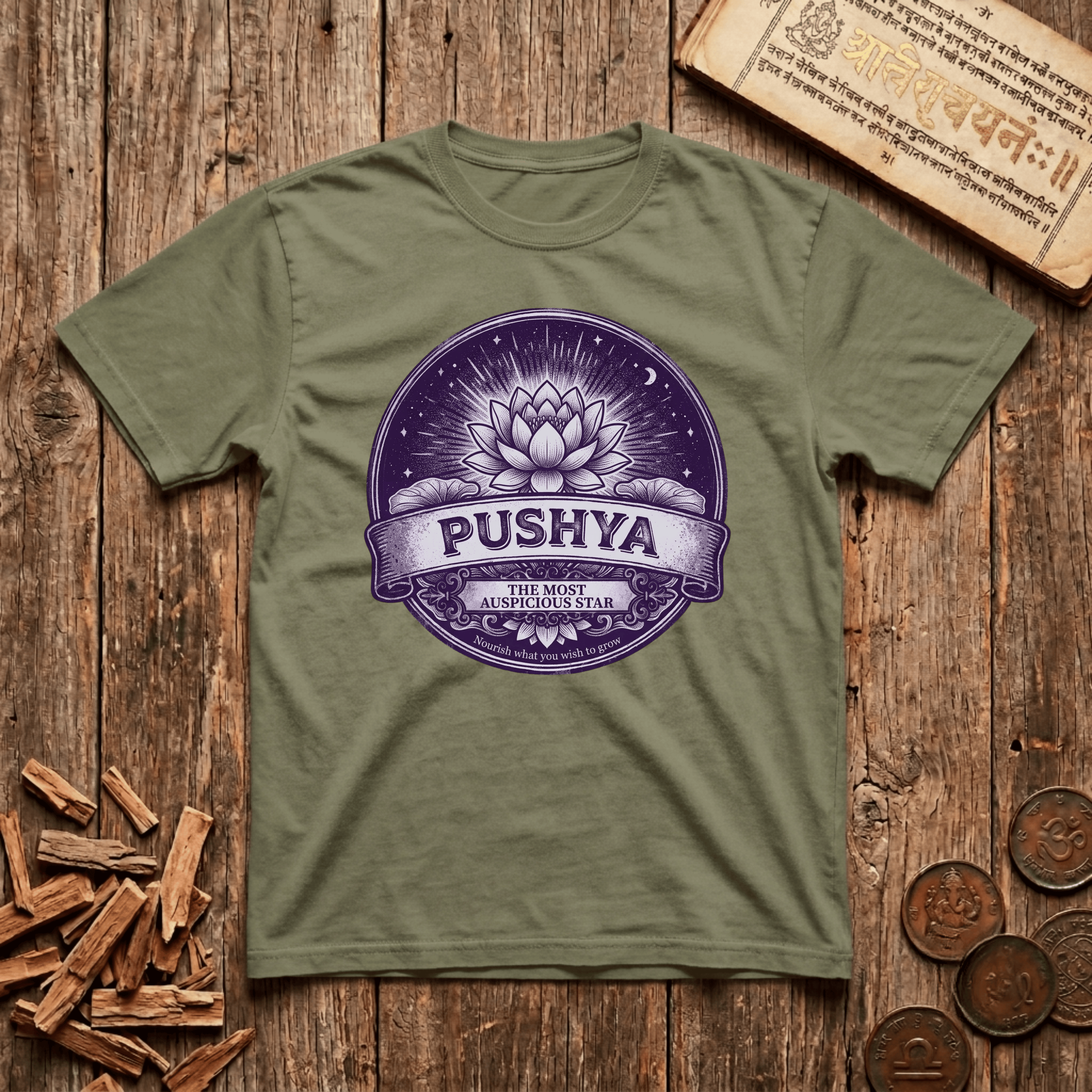 Pushya - Most Auspicious Star - Retro Emblem - T-Shirt