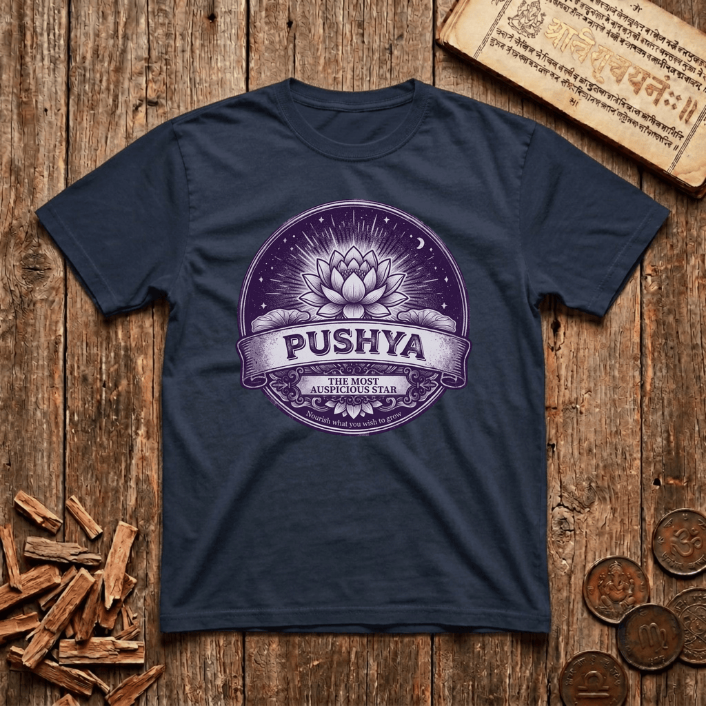 Pushya - Most Auspicious Star - Retro Emblem - T-Shirt