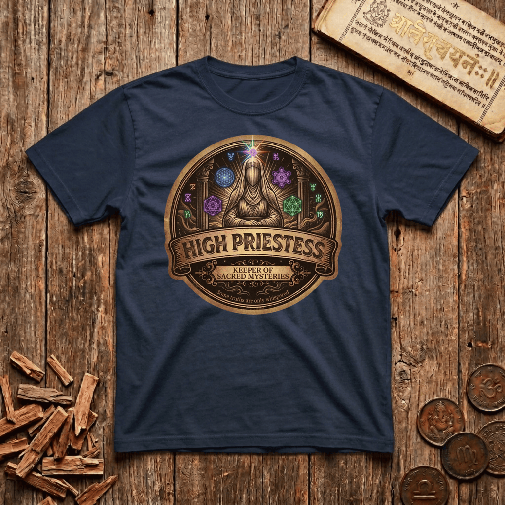 High Priestess of Sacred Geometry - Retro Emblem - T-Shirt