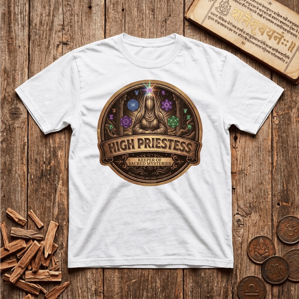 High Priestess of Sacred Geometry - Retro Emblem - T-Shirt