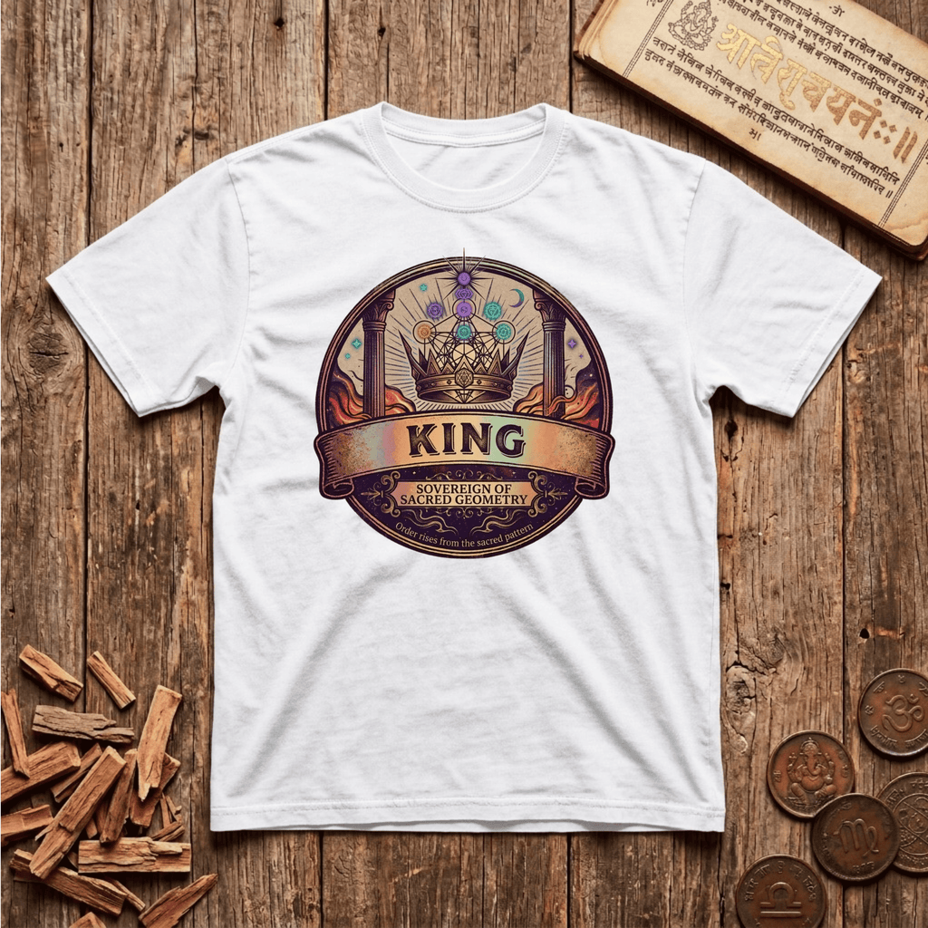 King of Sacred Geometry - Retro Emblem - T-Shirt