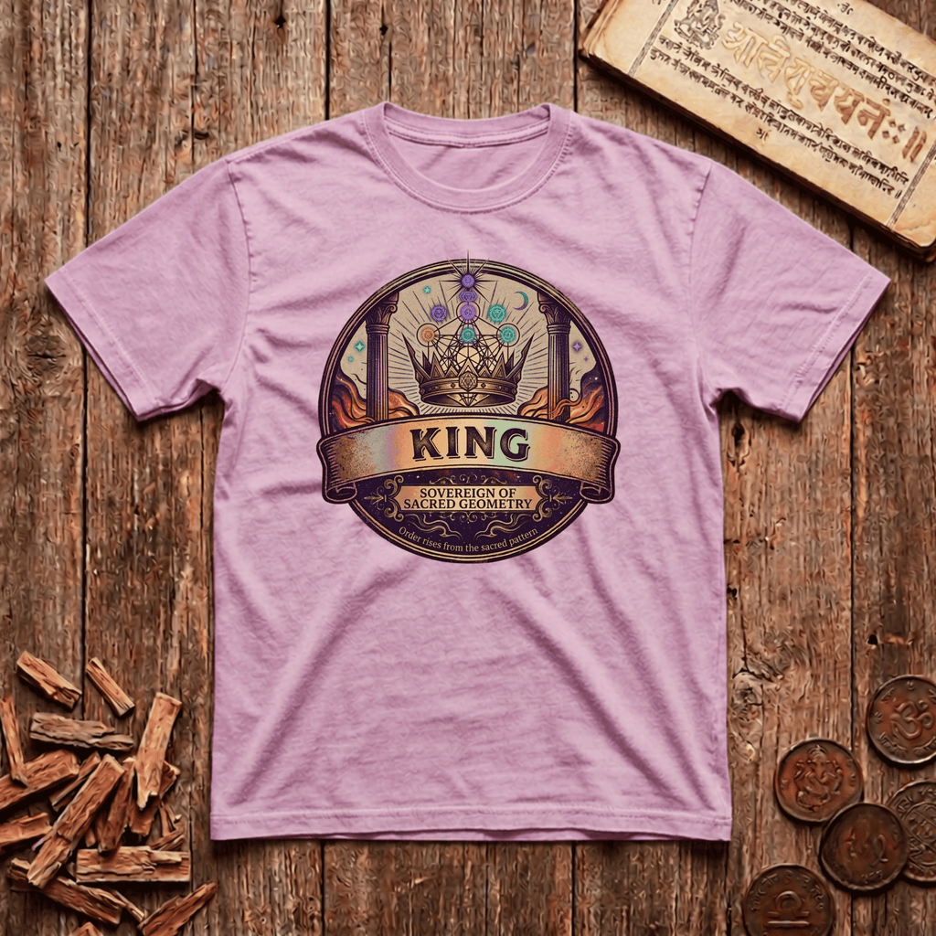 King of Sacred Geometry - Retro Emblem - T-Shirt
