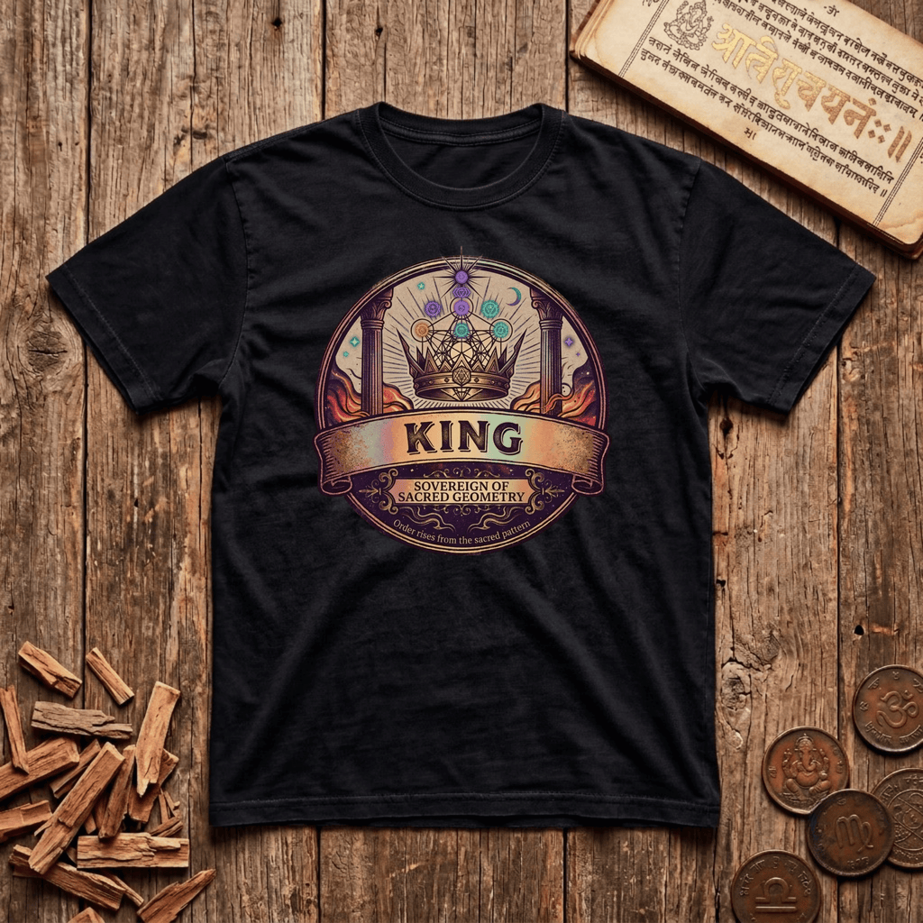 King of Sacred Geometry - Retro Emblem - T-Shirt