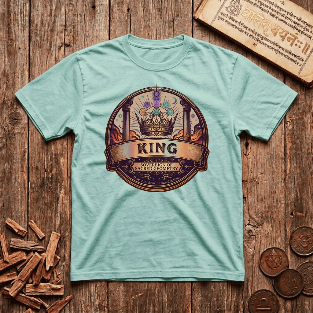 King of Sacred Geometry - Retro Emblem - T-Shirt