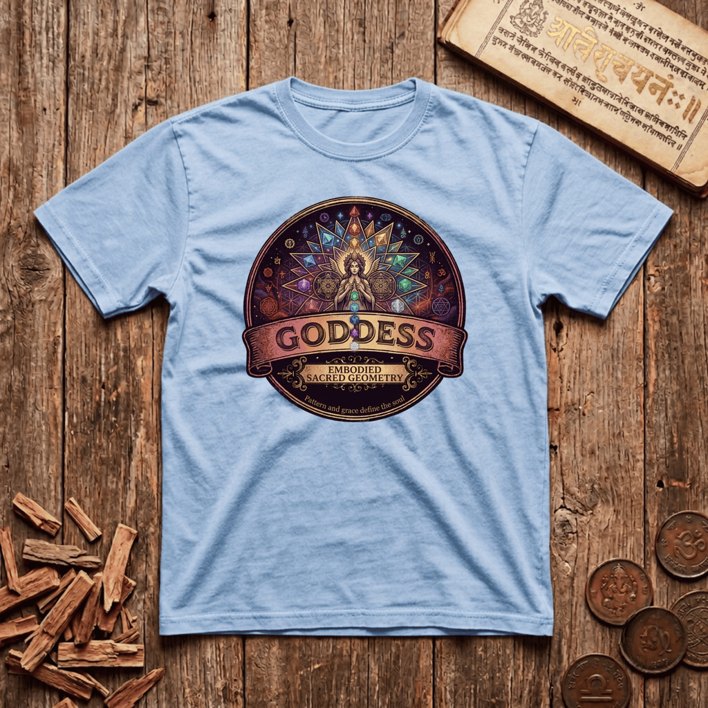 Goddess of Sacred Geometry - Retro Emblem - T-Shirt
