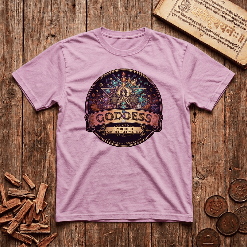 Goddess of Sacred Geometry - Retro Emblem - T-Shirt