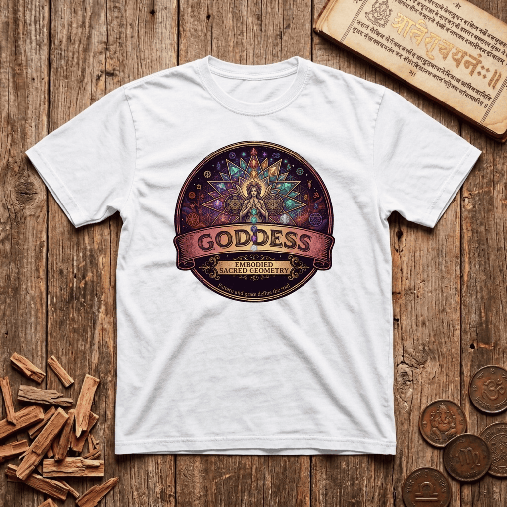 Goddess of Sacred Geometry - Retro Emblem - T-Shirt
