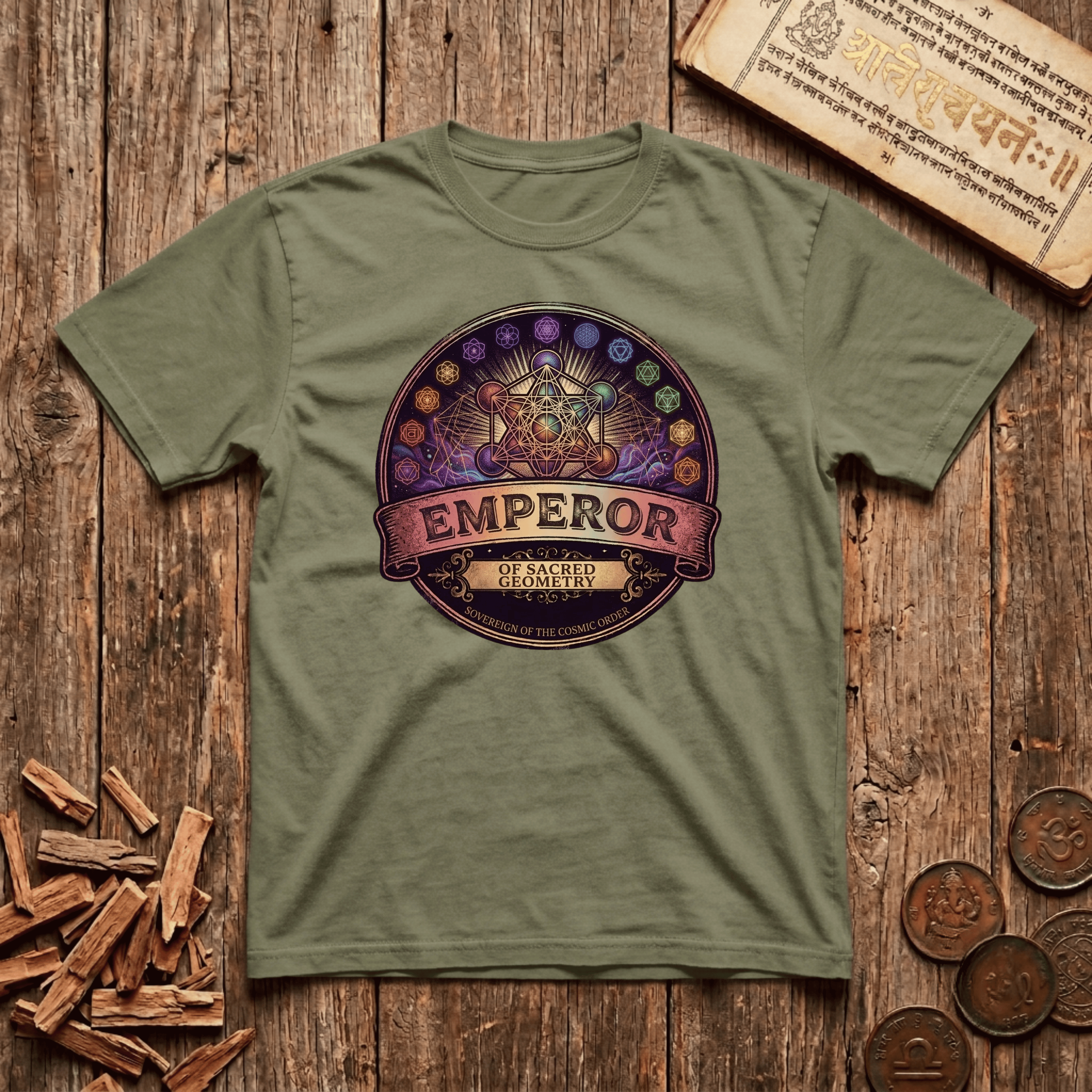 Emperor of Sacred Geometry - Retro Emblem - T-Shirt