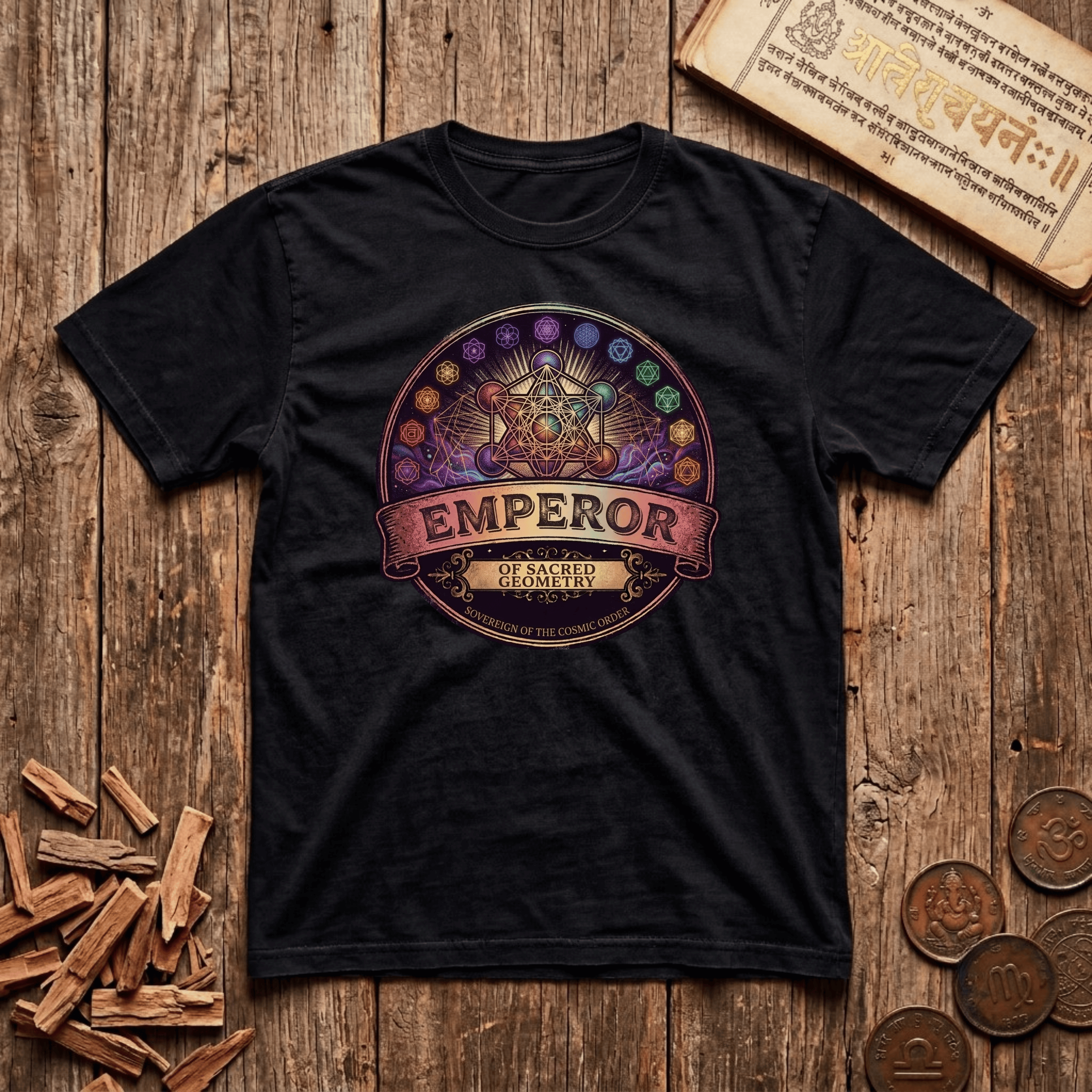 Emperor of Sacred Geometry - Retro Emblem - T-Shirt