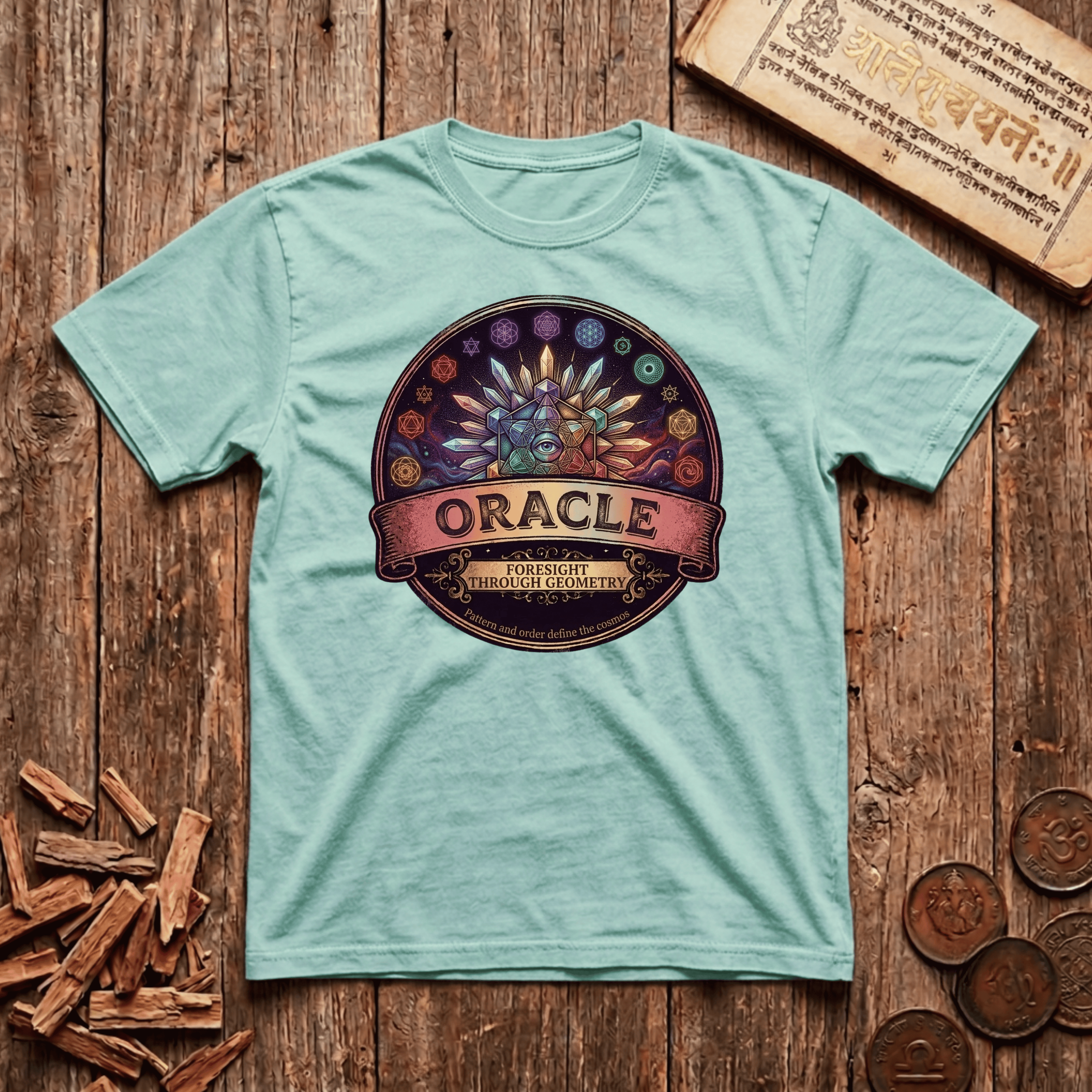 Oracle of Sacred Geometry - Retro Emblem - T-Shirt