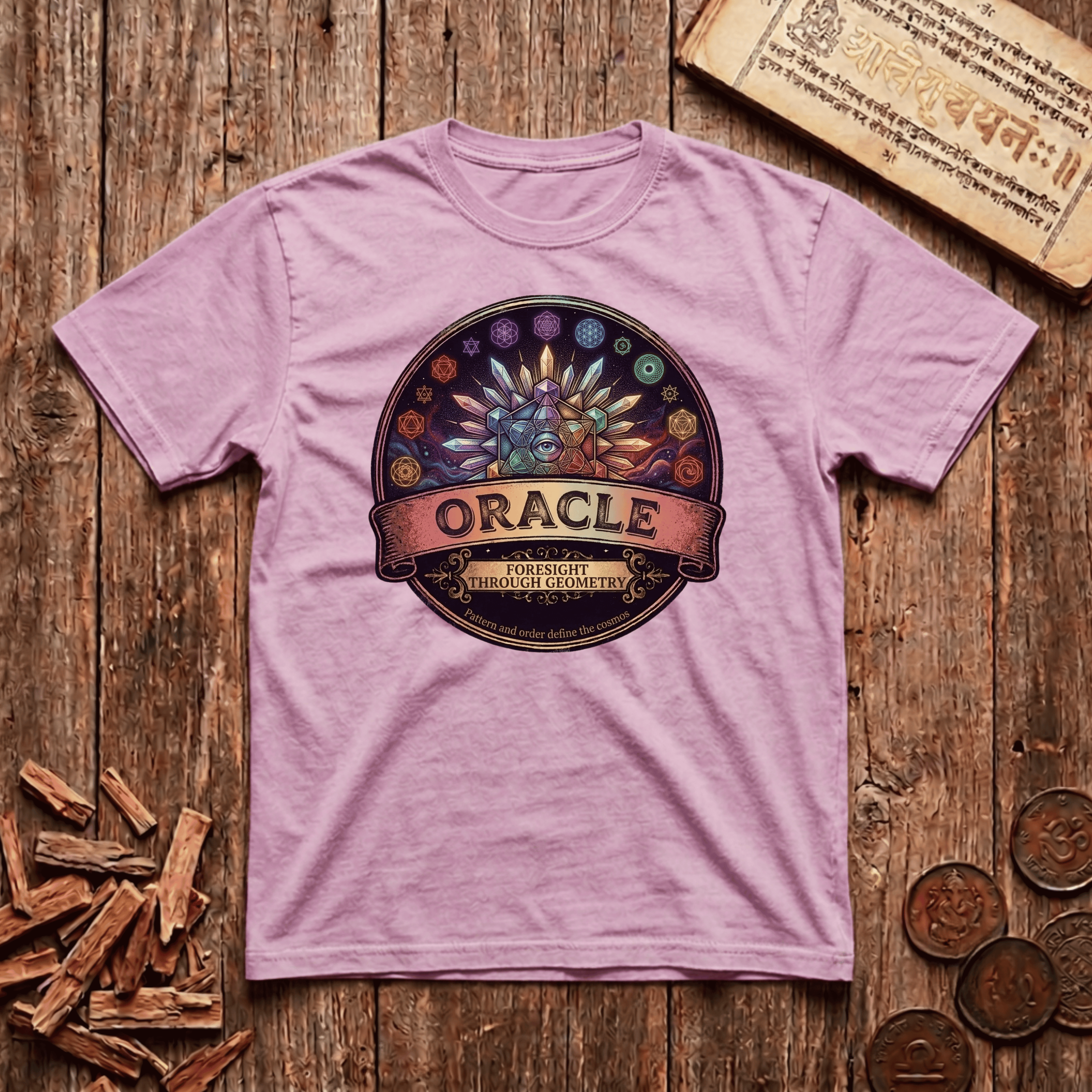 Oracle of Sacred Geometry - Retro Emblem - T-Shirt