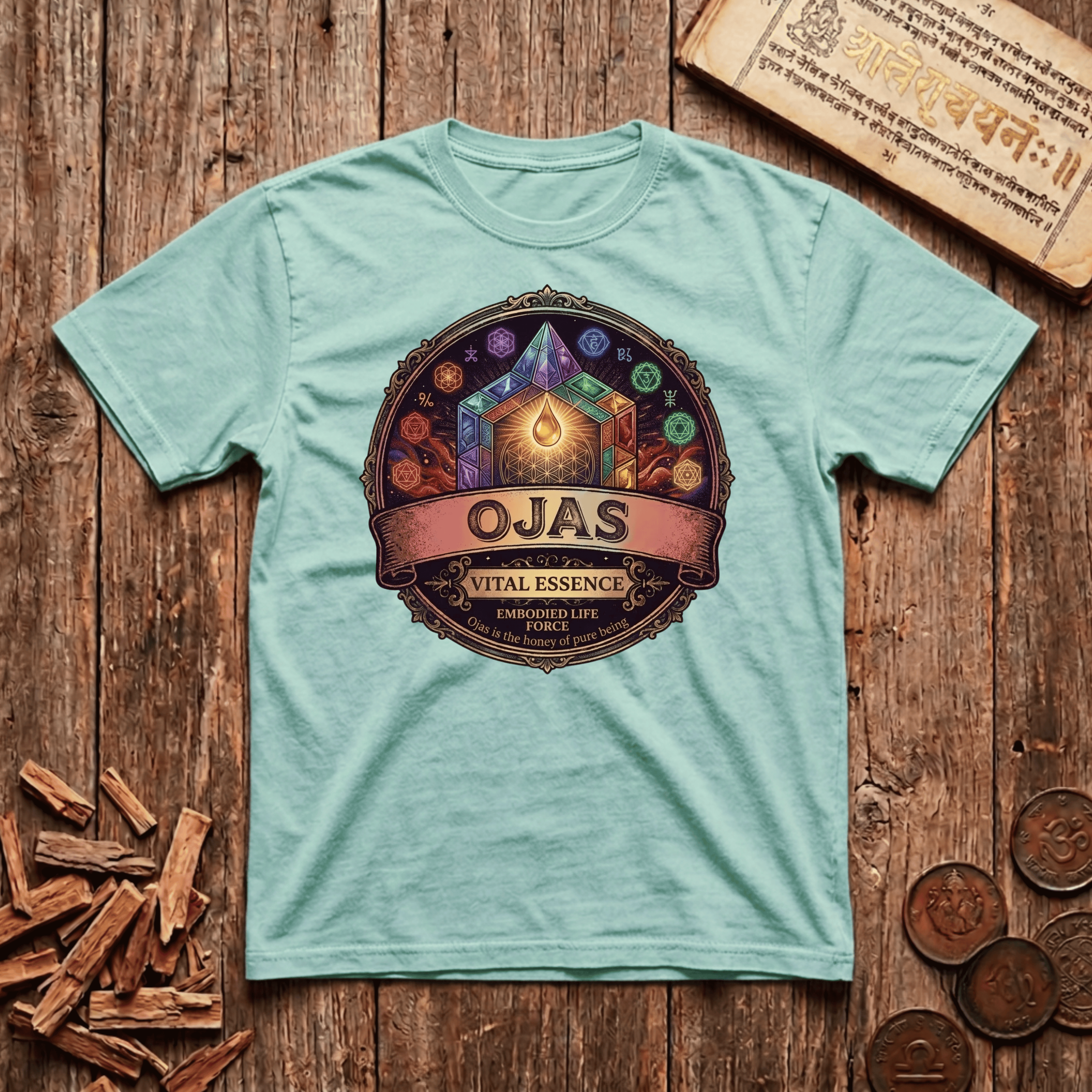 Ojas 2 — Vital Essence - Retro Emblem - T-Shirt