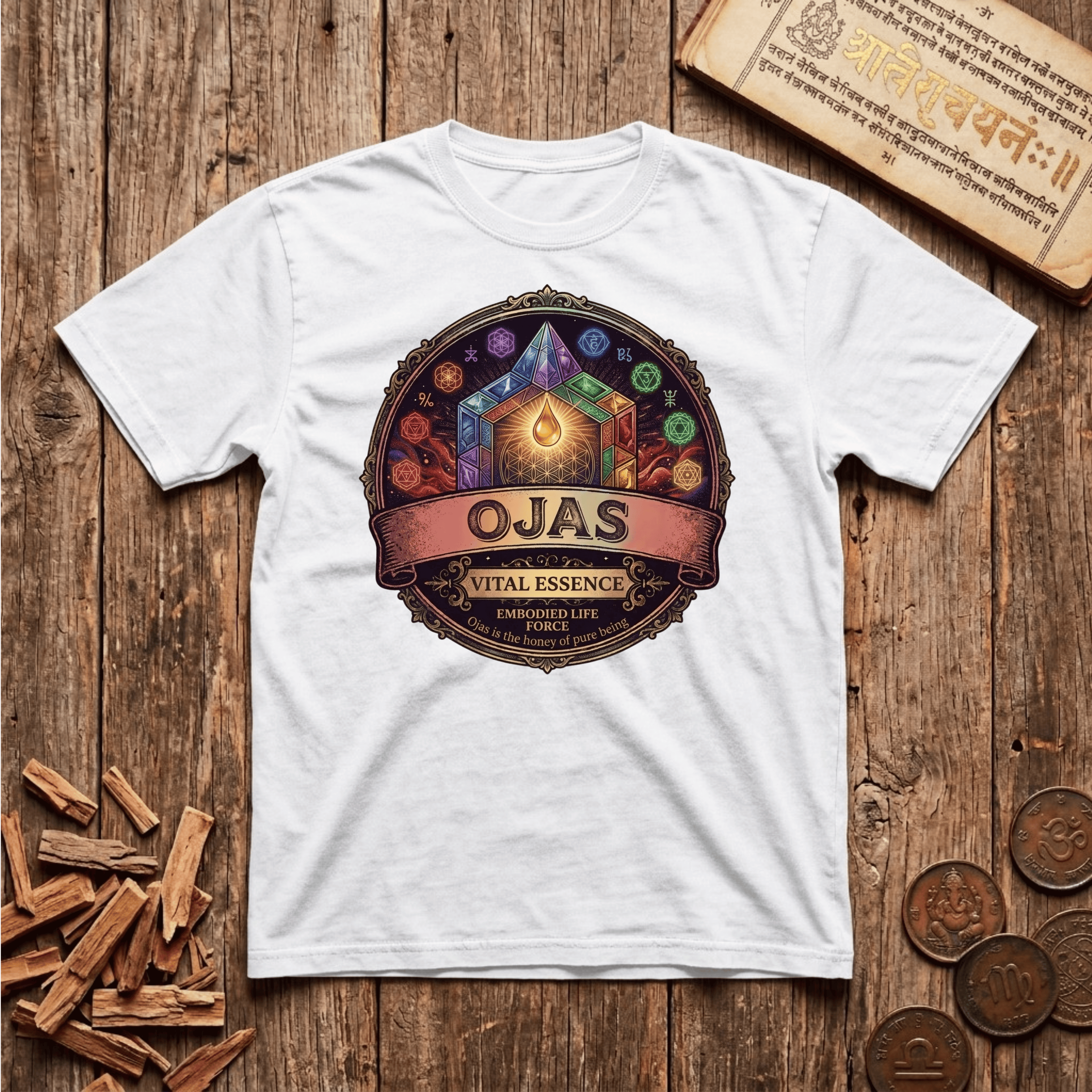 Ojas 2 — Vital Essence - Retro Emblem - T-Shirt