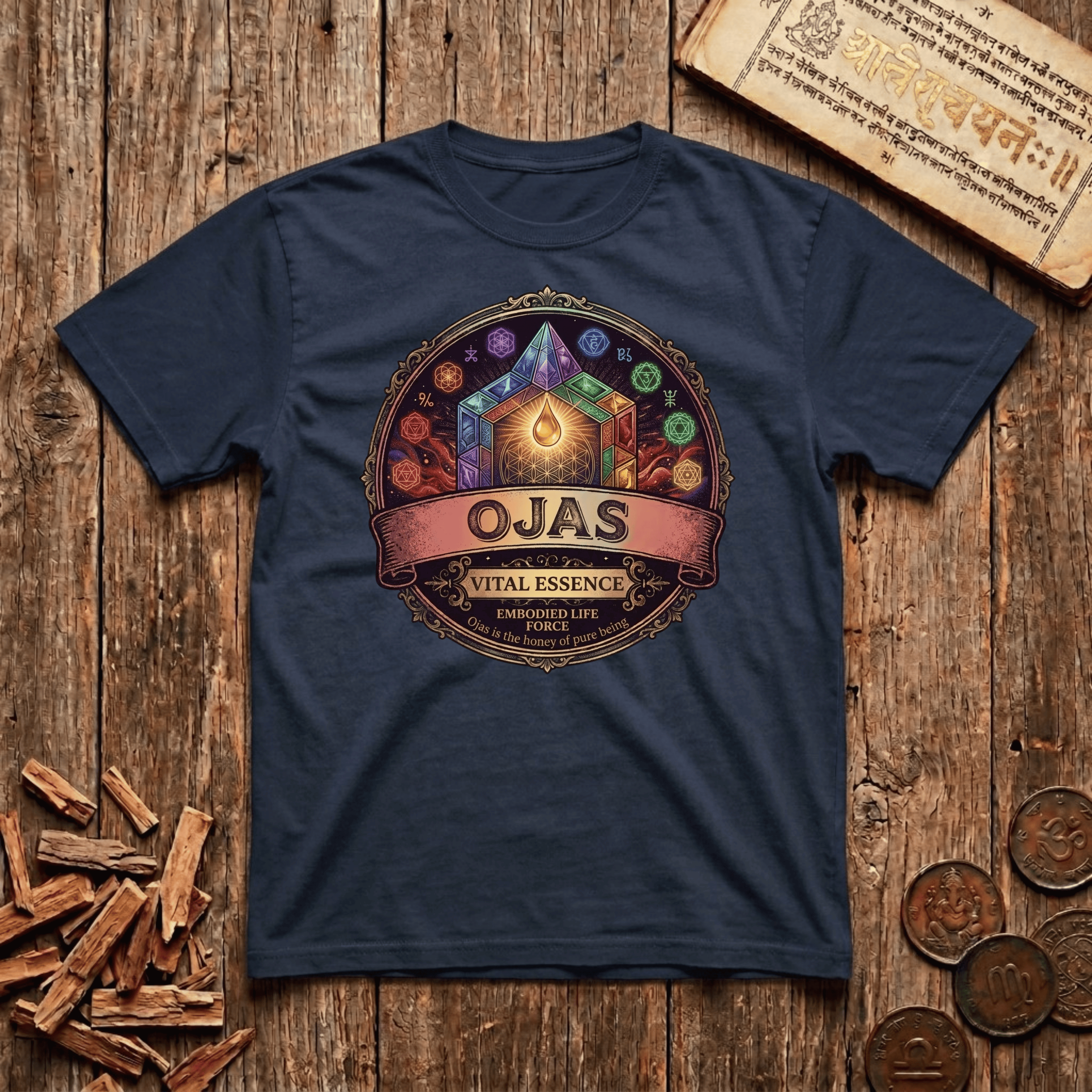 Ojas 2 — Vital Essence - Retro Emblem - T-Shirt