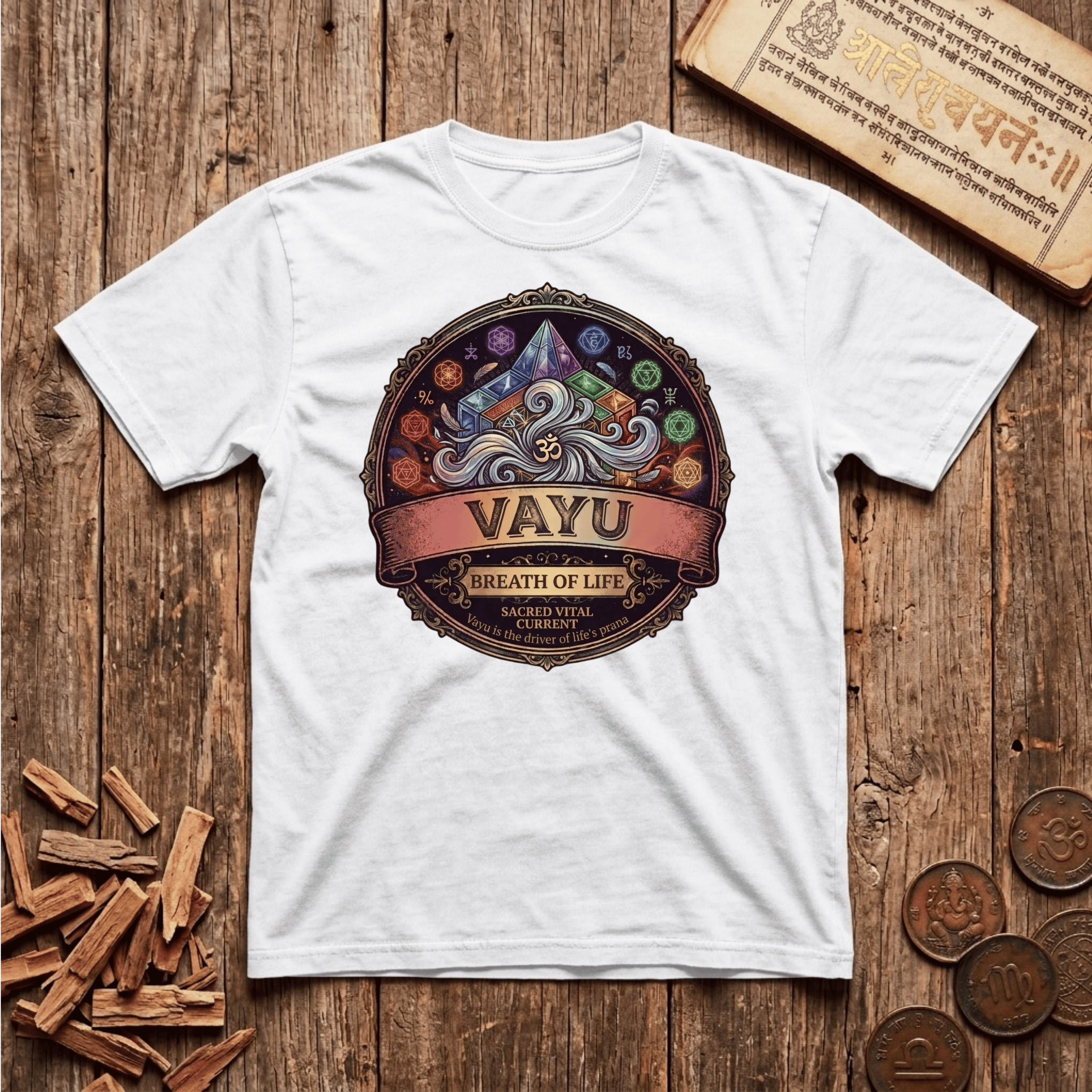 Vayu — Breath of Life - Retro Emblem - T-Shirt