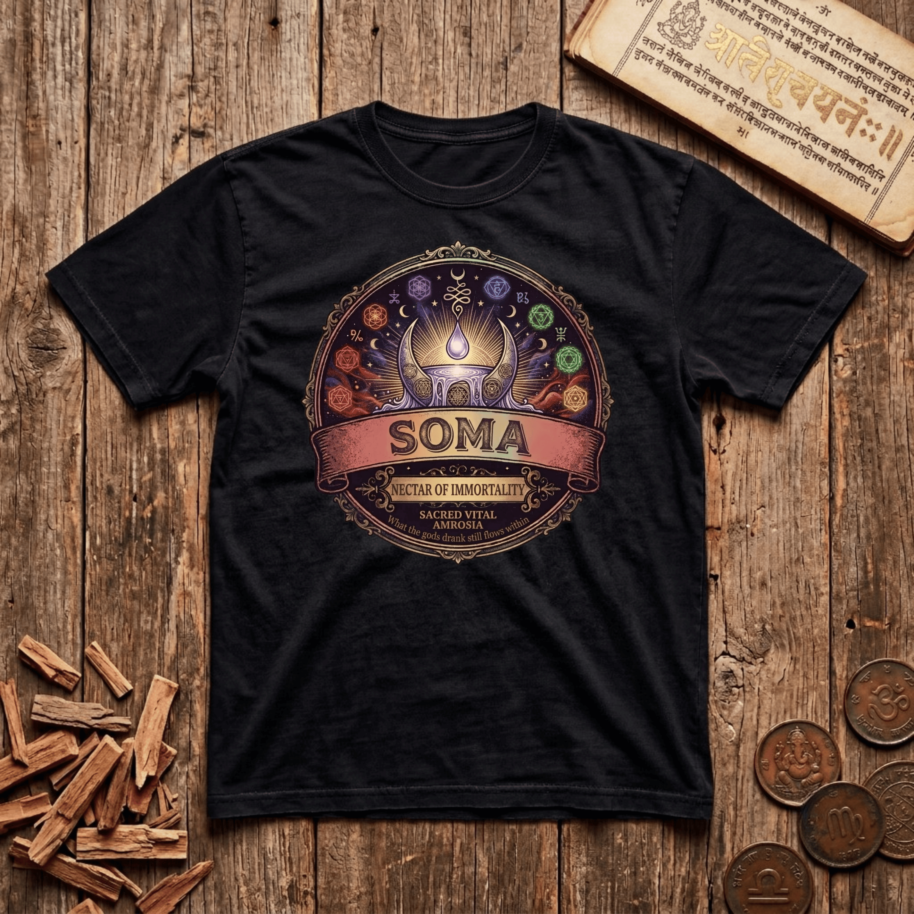 Soma — Nectar of Immortality - Retro Emblem - T-Shirt