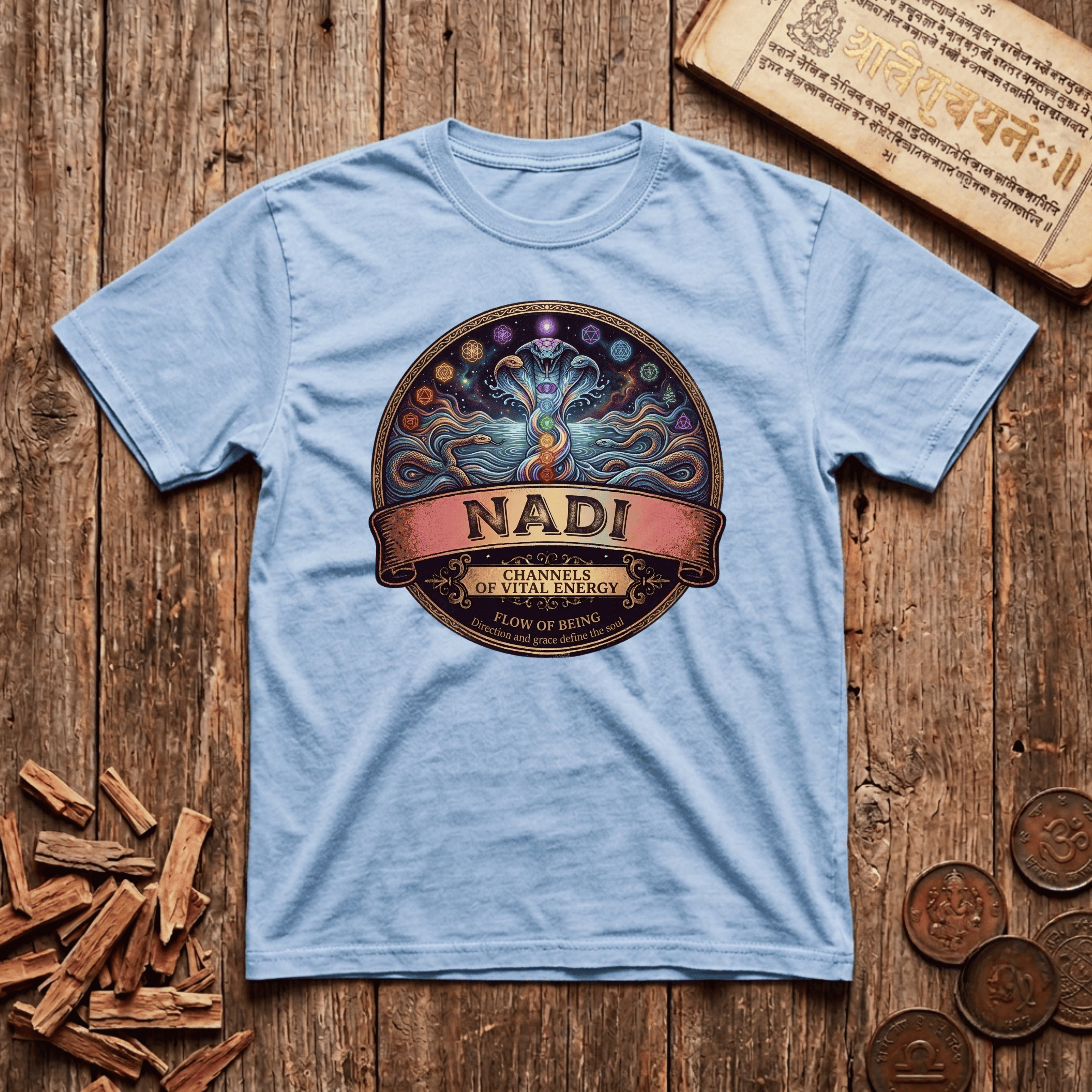Nadi — Energy Channels - Retro Emblem - T-Shirt