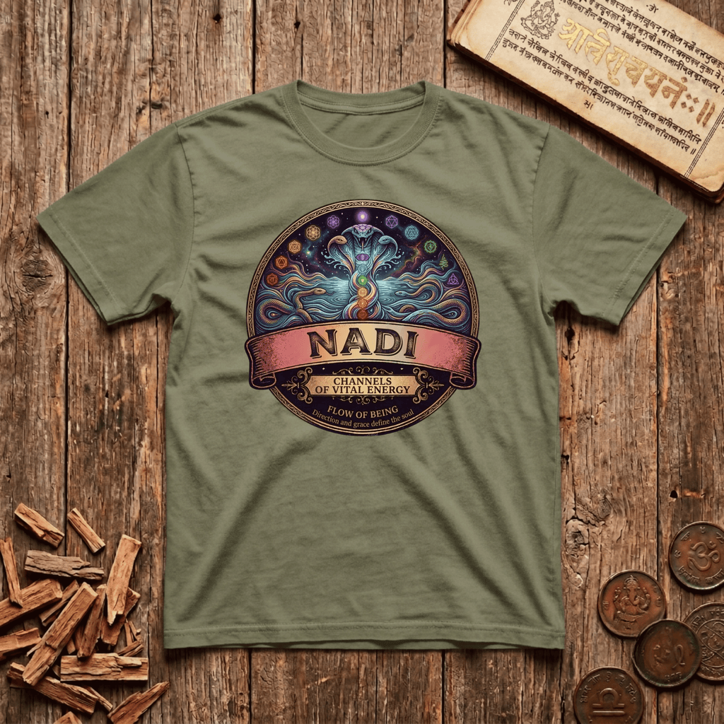 Nadi — Energy Channels - Retro Emblem - T-Shirt