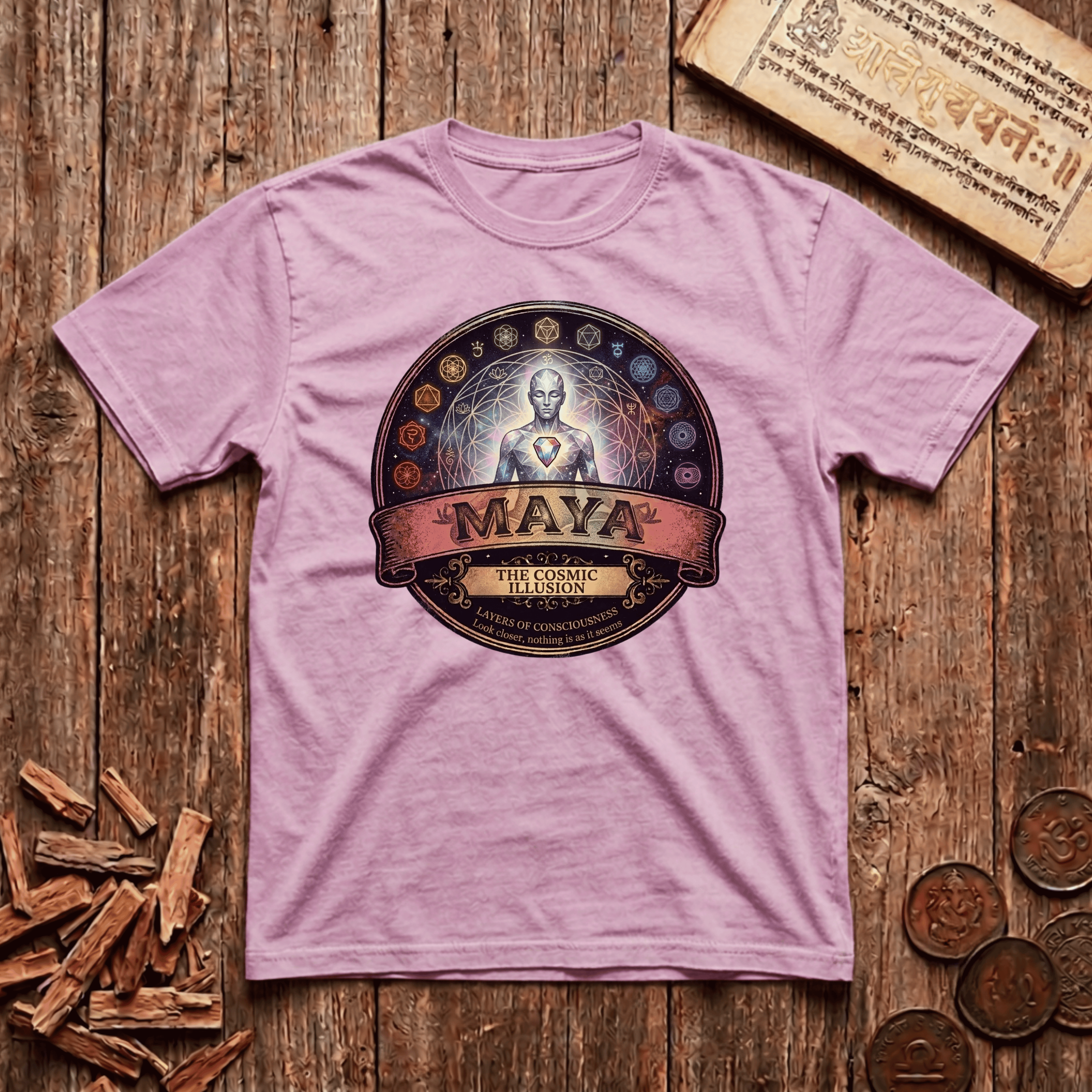 Maya — Cosmic Illusion - Retro Emblem - T-Shirt