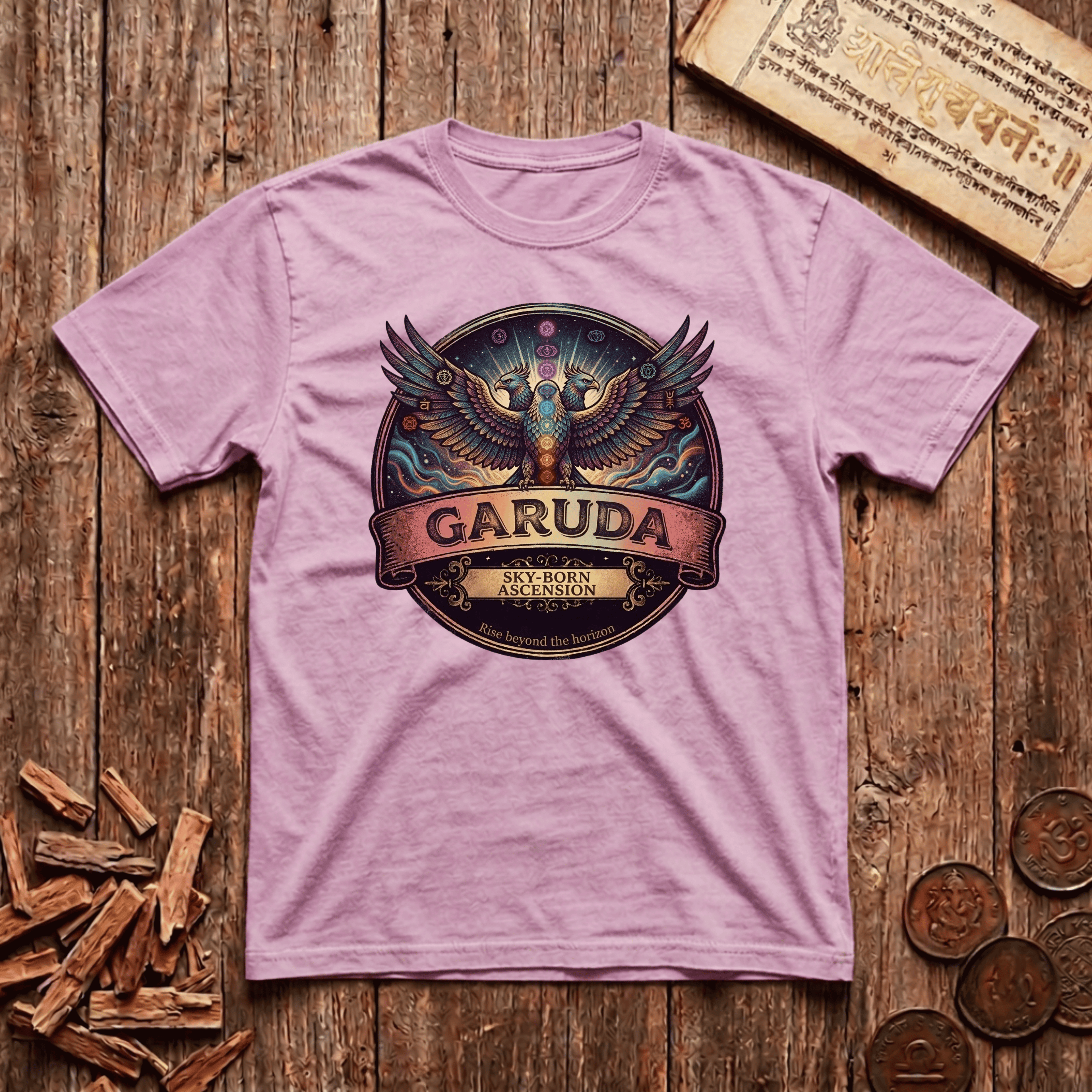 Garuda — The Celestial Eagle - Retro Emblem - T-Shirt