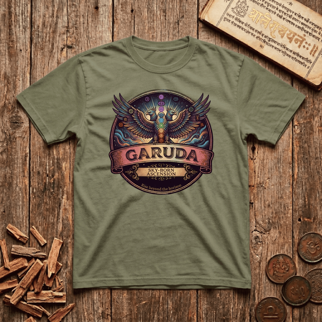 Garuda — The Celestial Eagle - Retro Emblem - T-Shirt