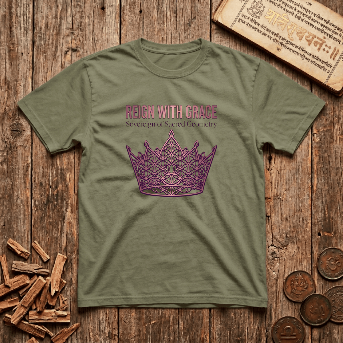 Queen of Sacred Geometry - Reign With Grace - T-Shirt