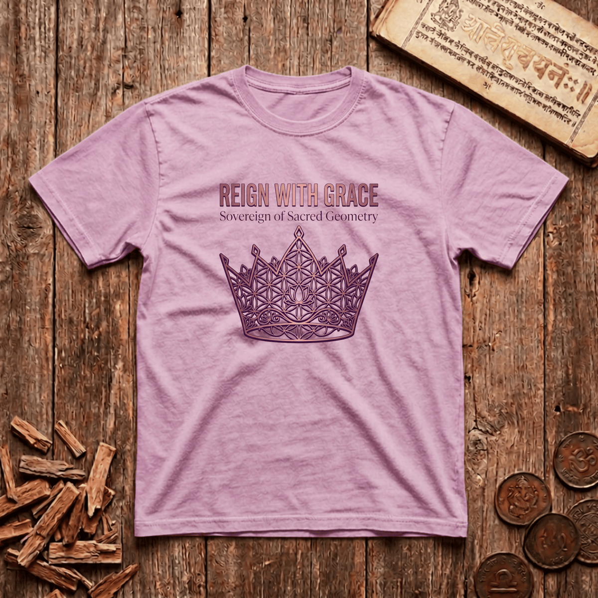 Queen of Sacred Geometry - Reign With Grace - T-Shirt