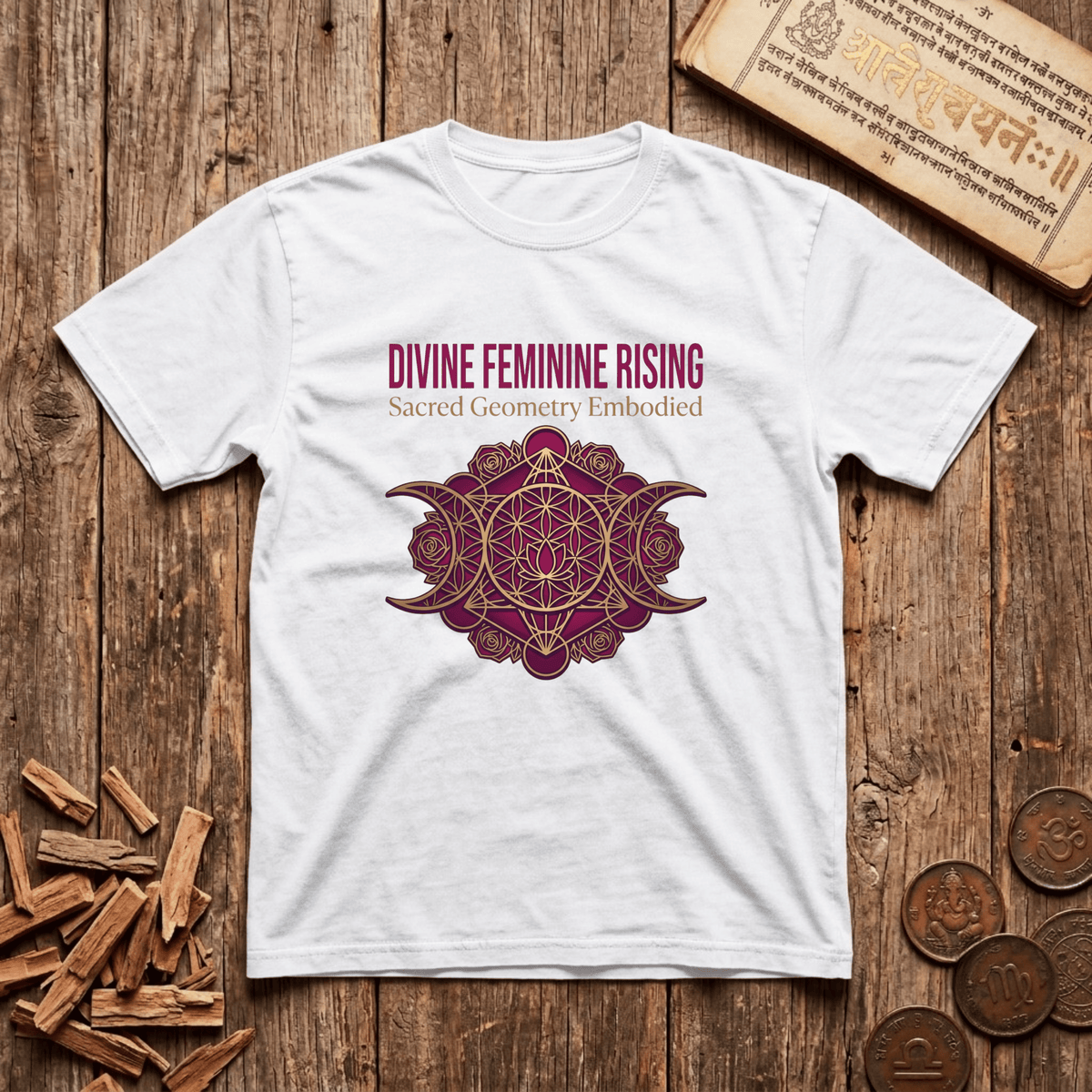Goddess of Sacred Geometry - Divine Feminine Rising - T-Shirt