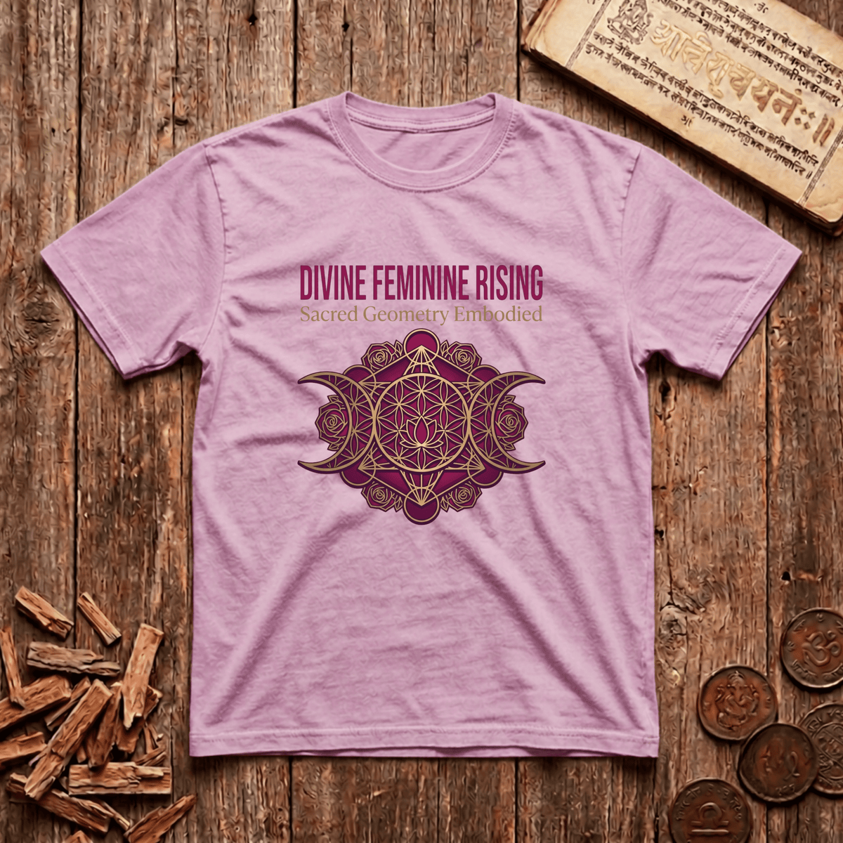 Goddess of Sacred Geometry - Divine Feminine Rising - T-Shirt