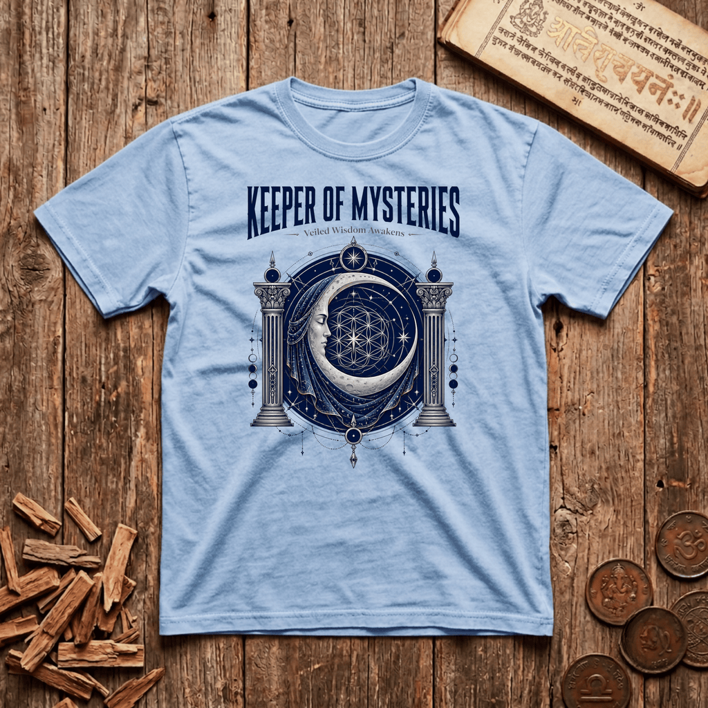 High Priestess of Sacred Geometry - Veiled Wisdom Awakens - T-Shirt